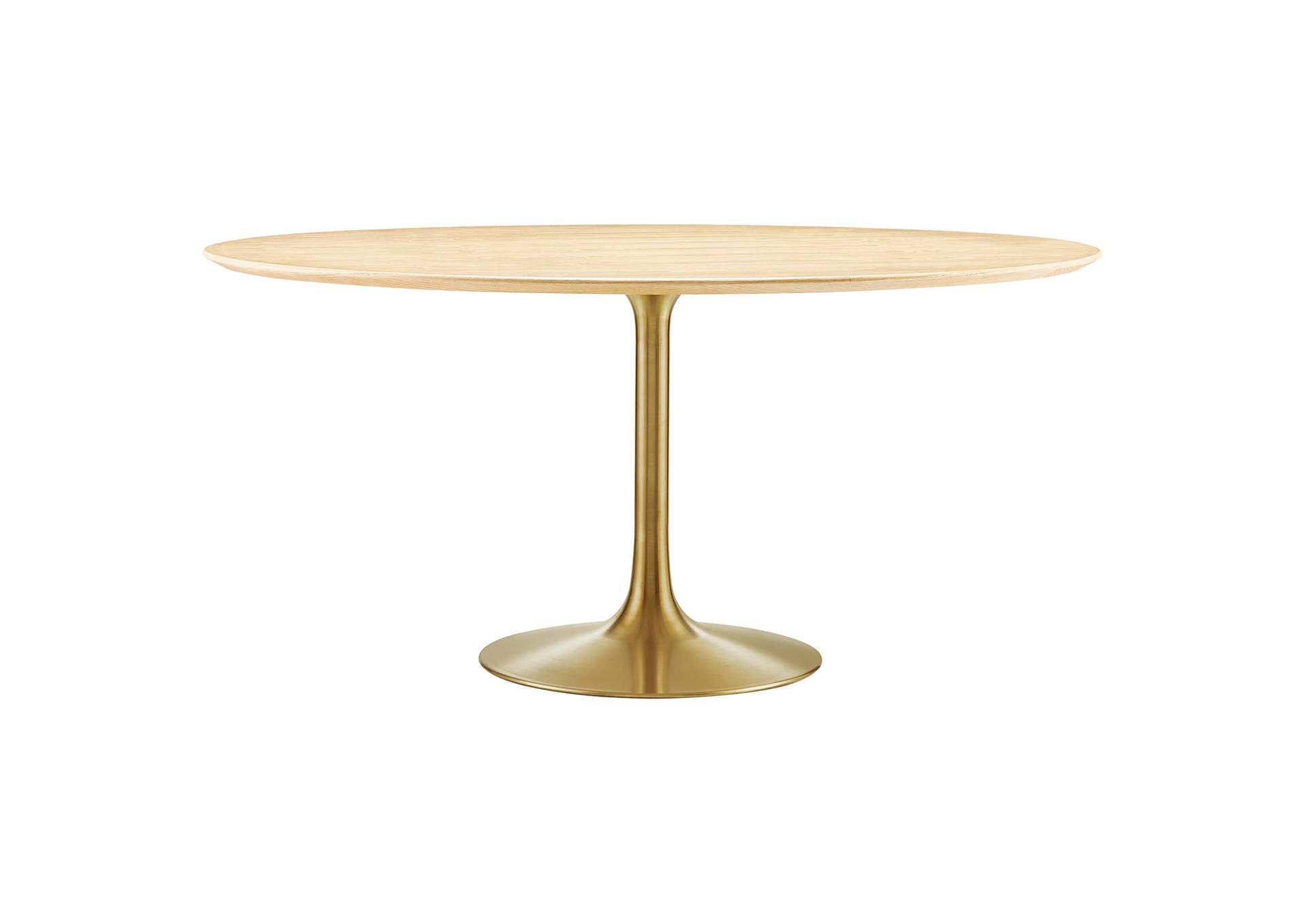 Gold Natural Lippa 60" Wood Dining Table,Modway