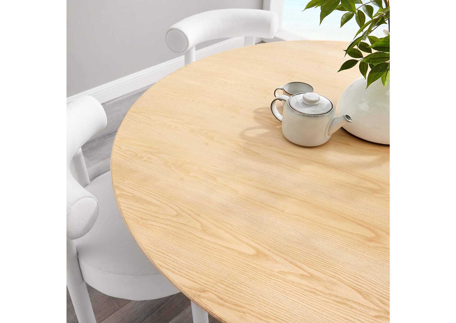 Gold Natural Lippa 60" Wood Dining Table,Modway