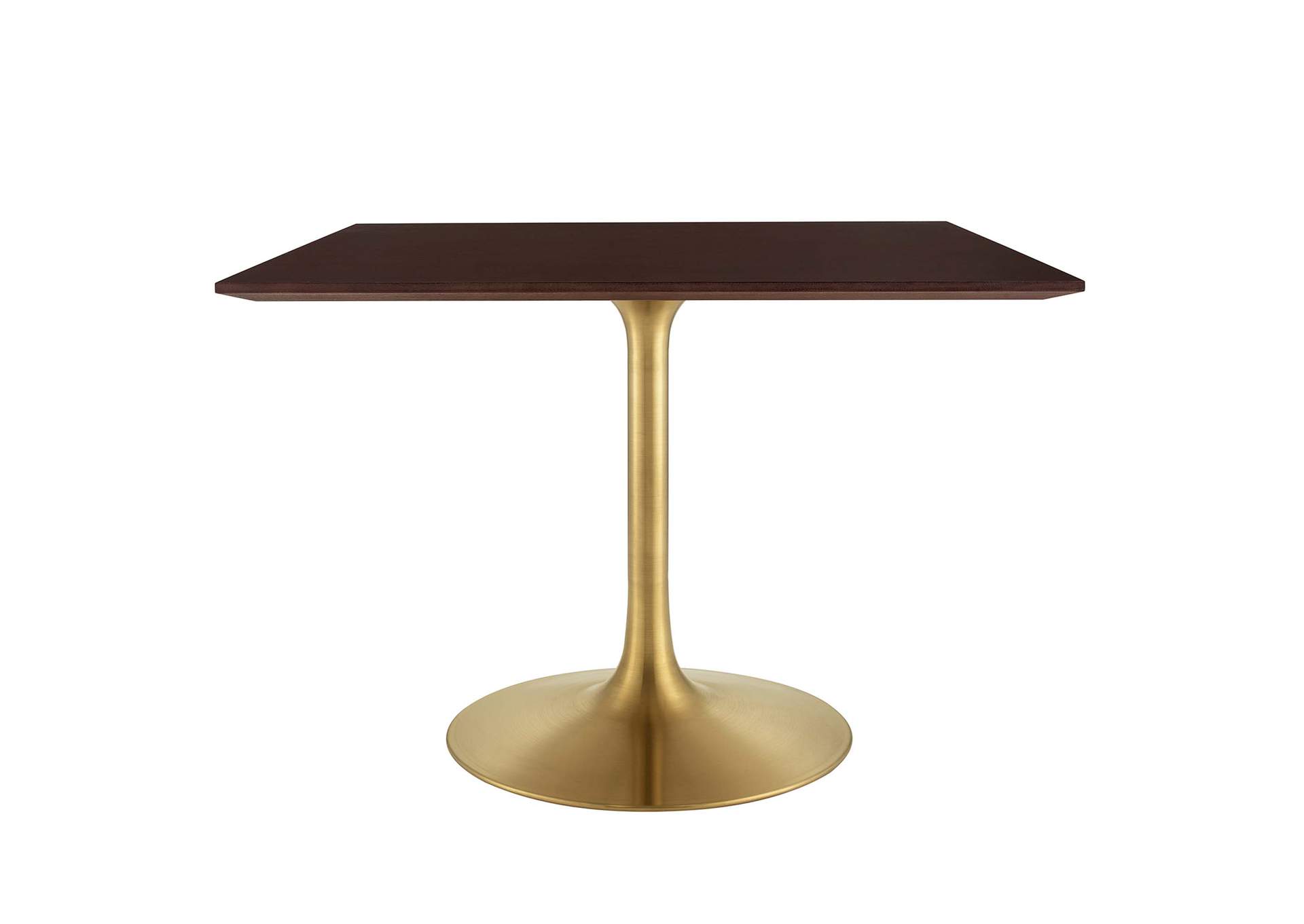 Gold Cherry Walnut Lippa 40" Square Wood Dining Table,Modway