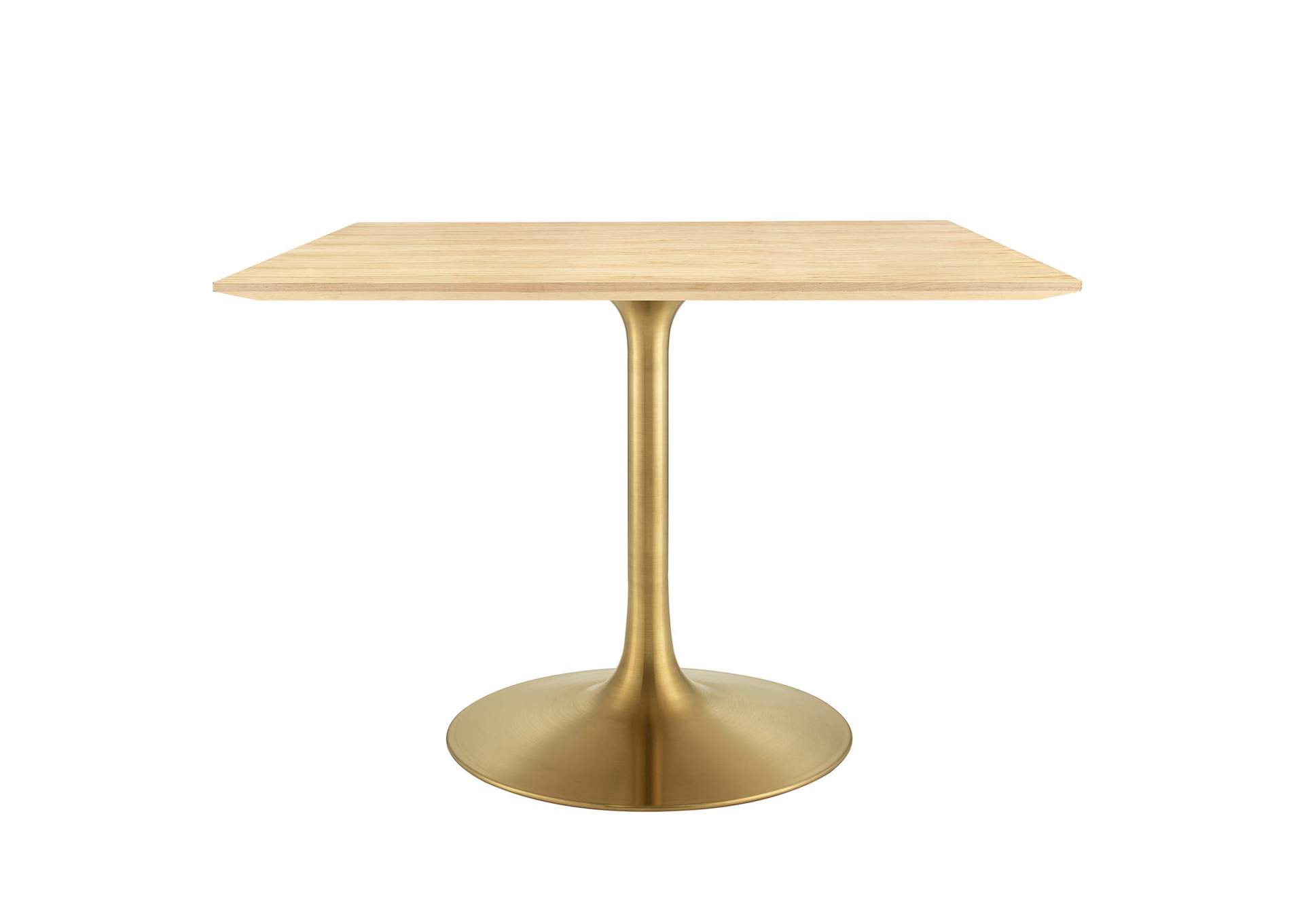 Gold Natural Lippa 40" Square Wood Dining Table,Modway