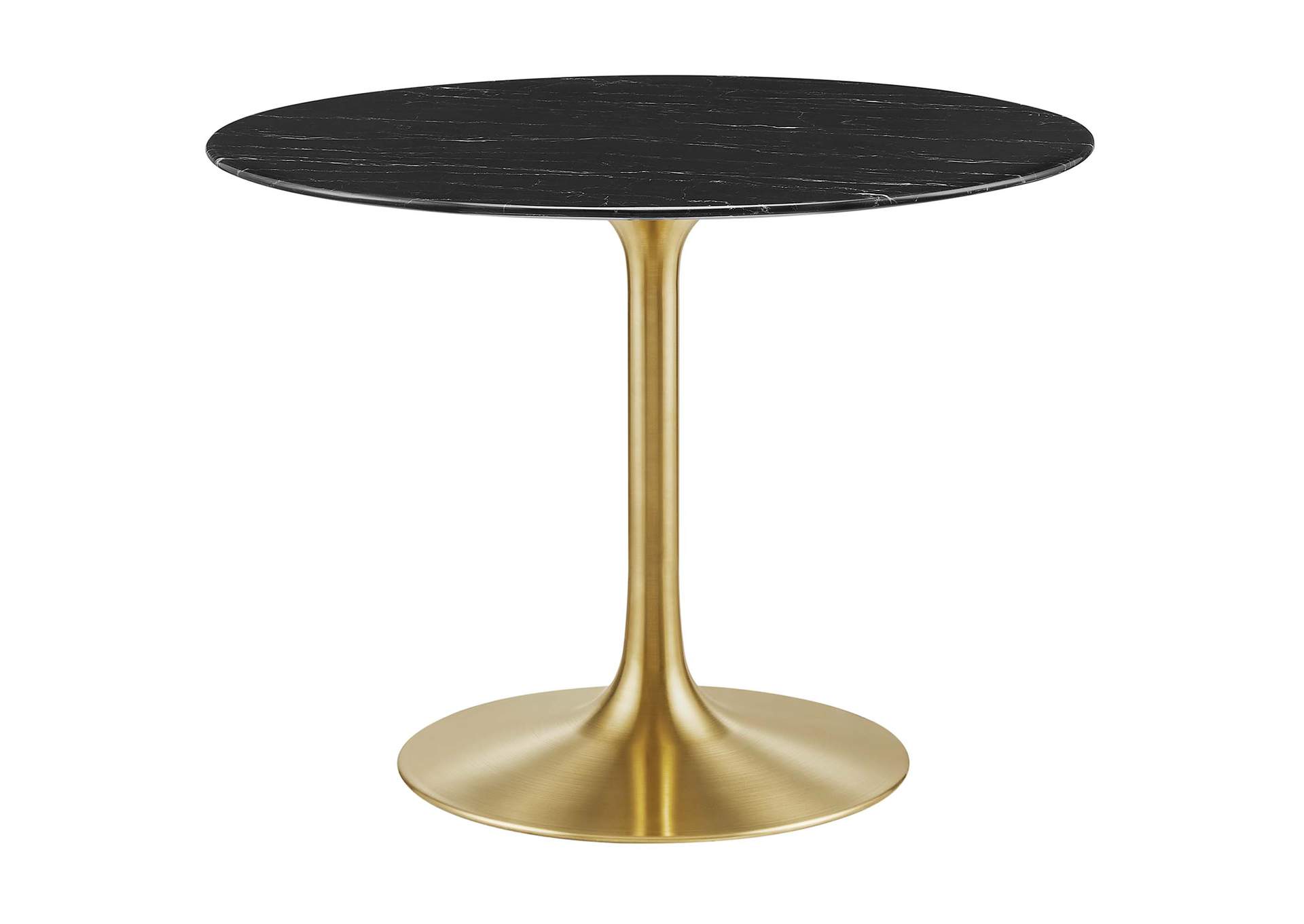 Gold Black Lippa 40" Artificial Marble Dining Table,Modway