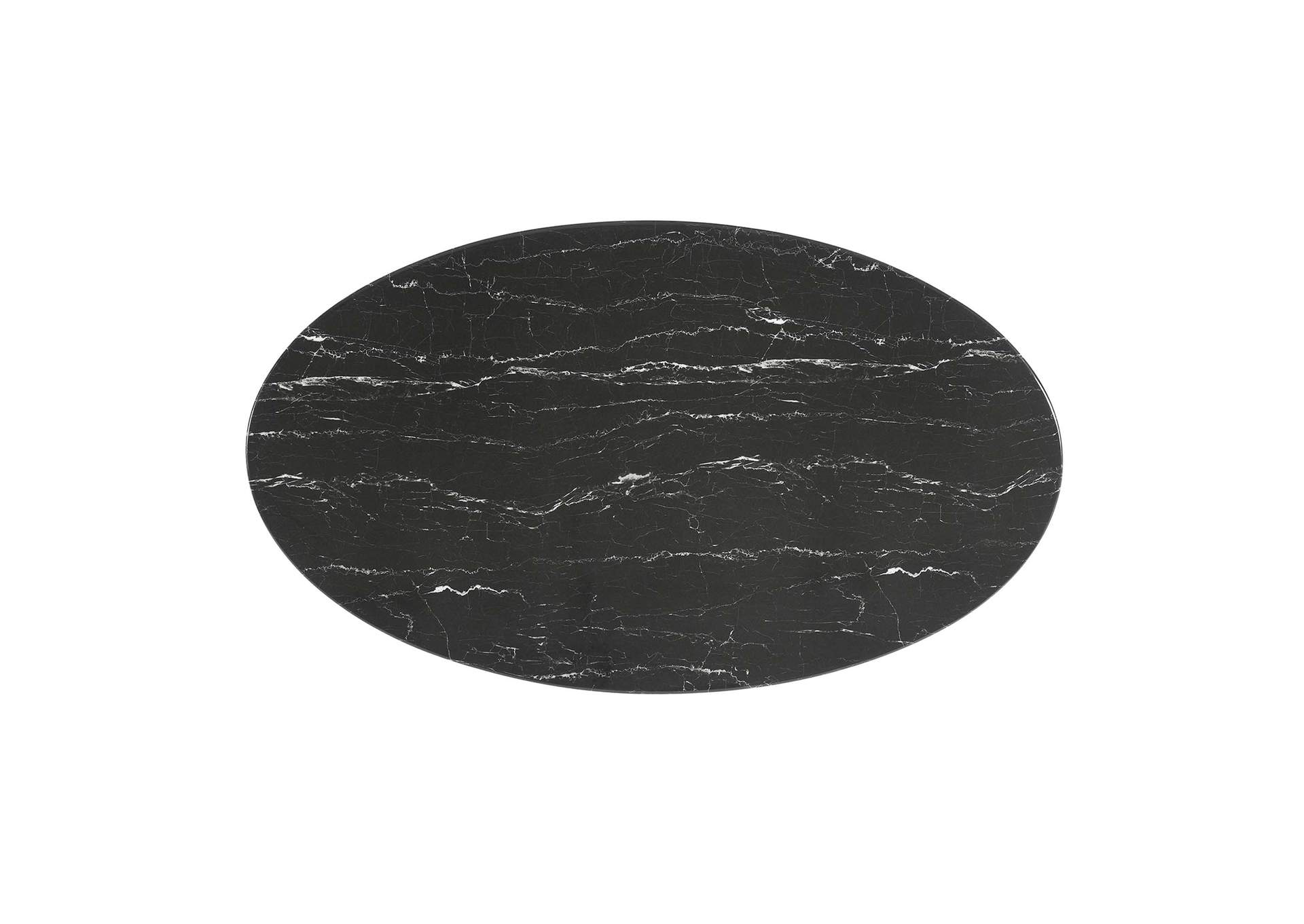 Gold Black Lippa 54" Oval Artificial Marble Dining Table,Modway
