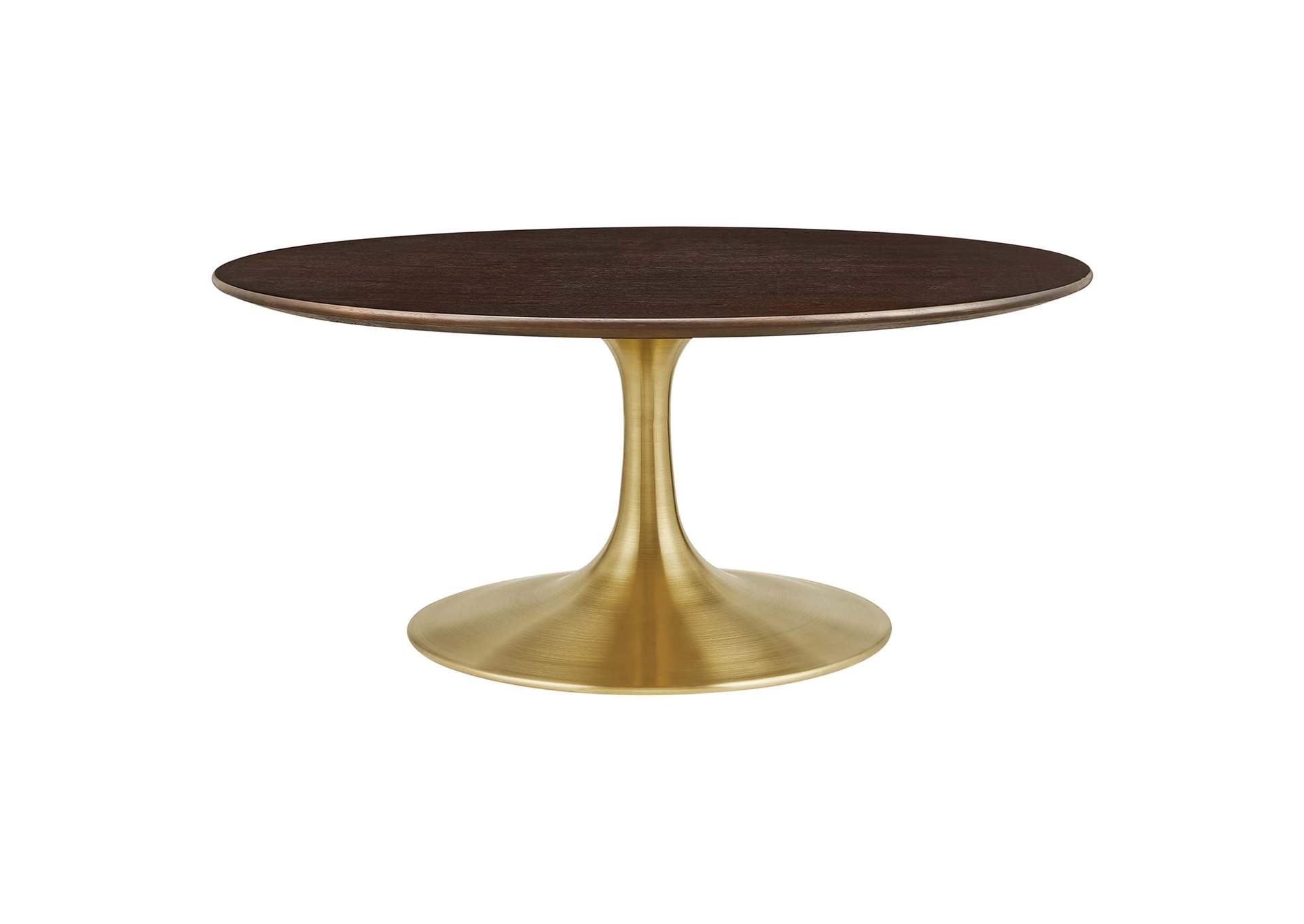 Gold Cherry Walnut Lippa 36" Wood Coffee Table,Modway