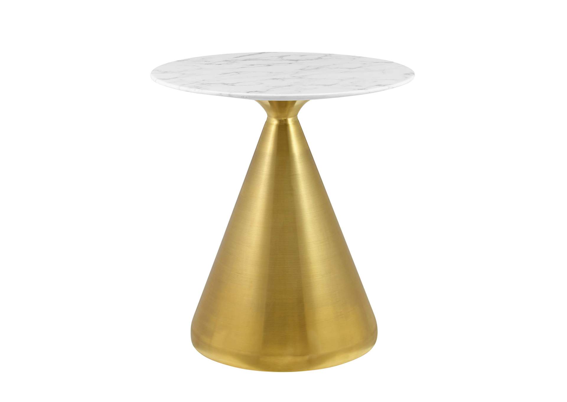 Gold White Tupelo 28" Artificial Marble Dining Table,Modway