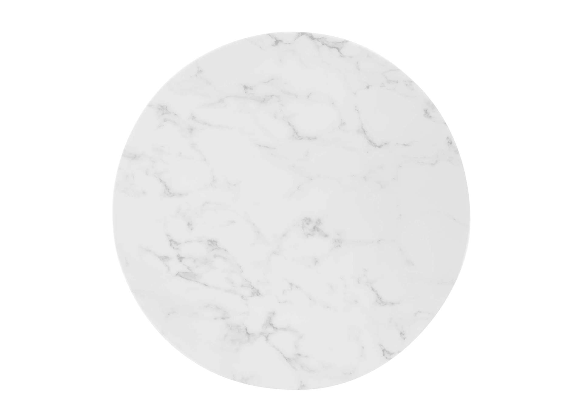 Gold White Tupelo 28" Artificial Marble Dining Table,Modway