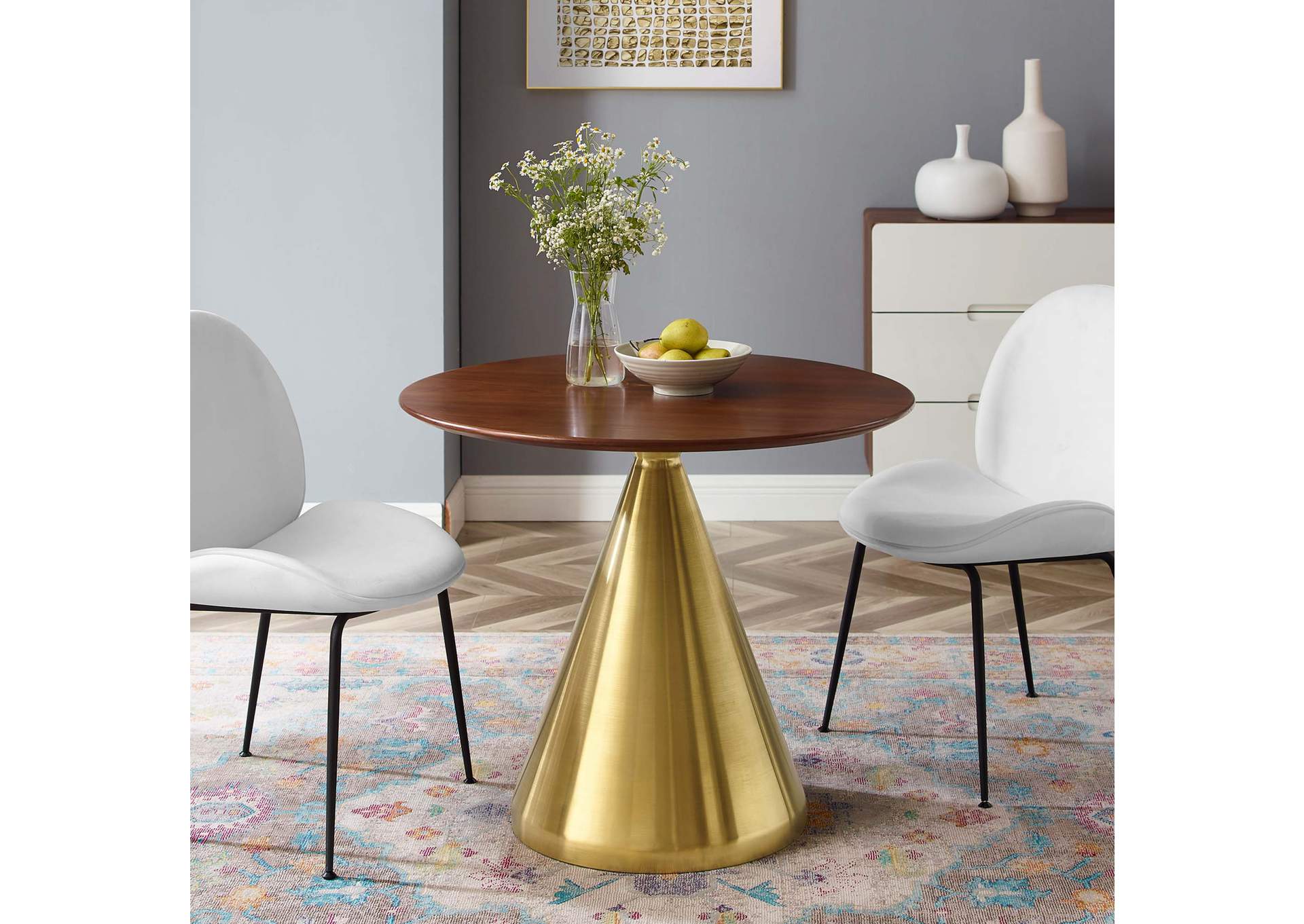 Gold Walnut Tupelo 36" Dining Table,Modway