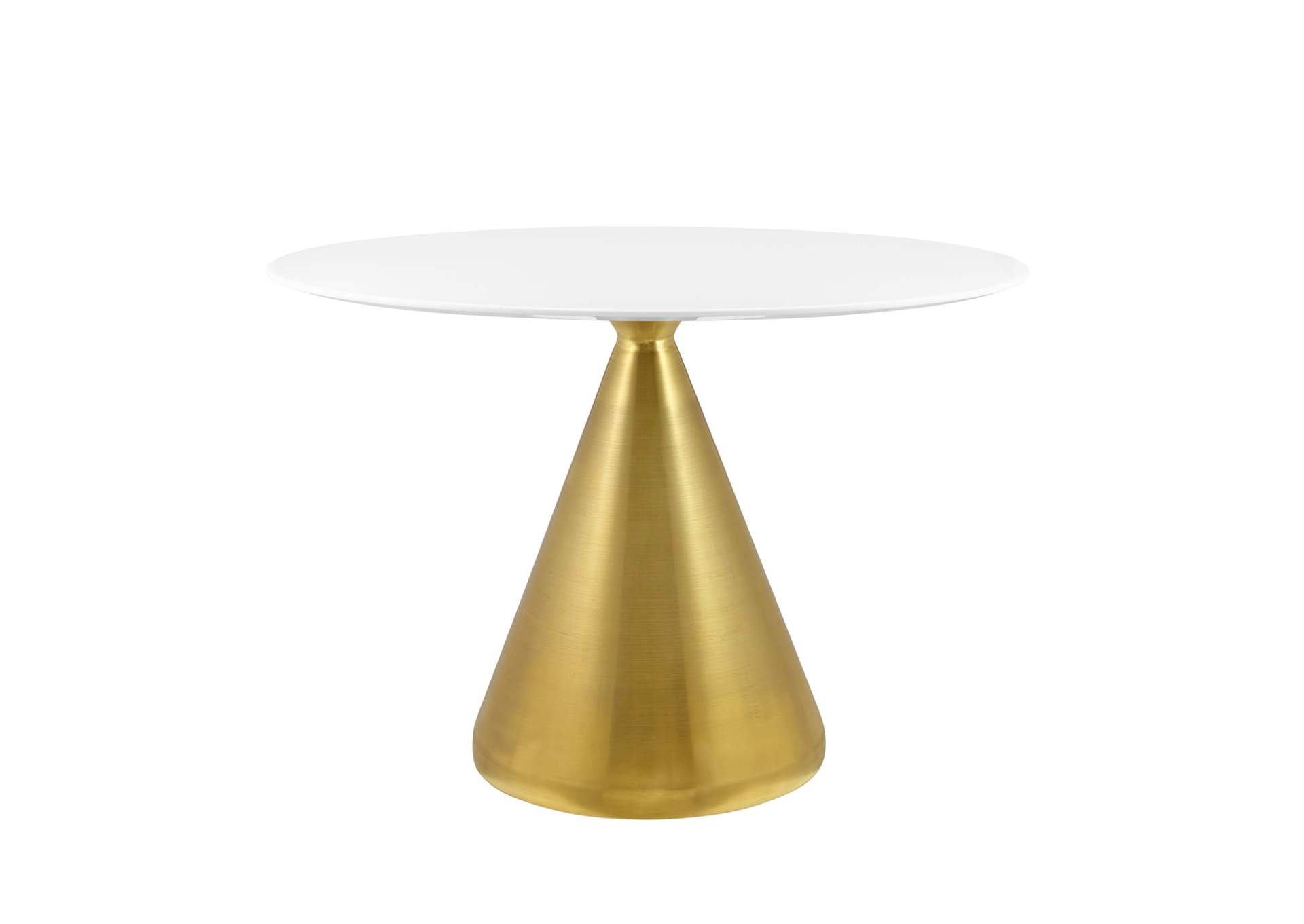 Gold White Tupelo 42" Oval Dining Table,Modway