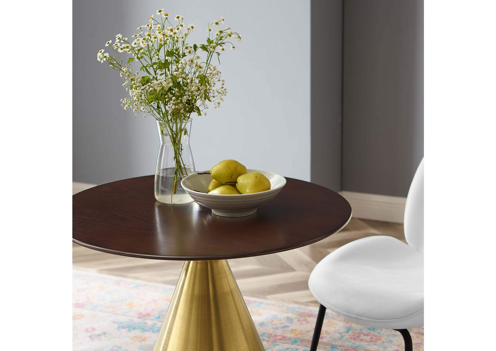 Gold Cherry Walnut Tupelo 28" Dining Table,Modway