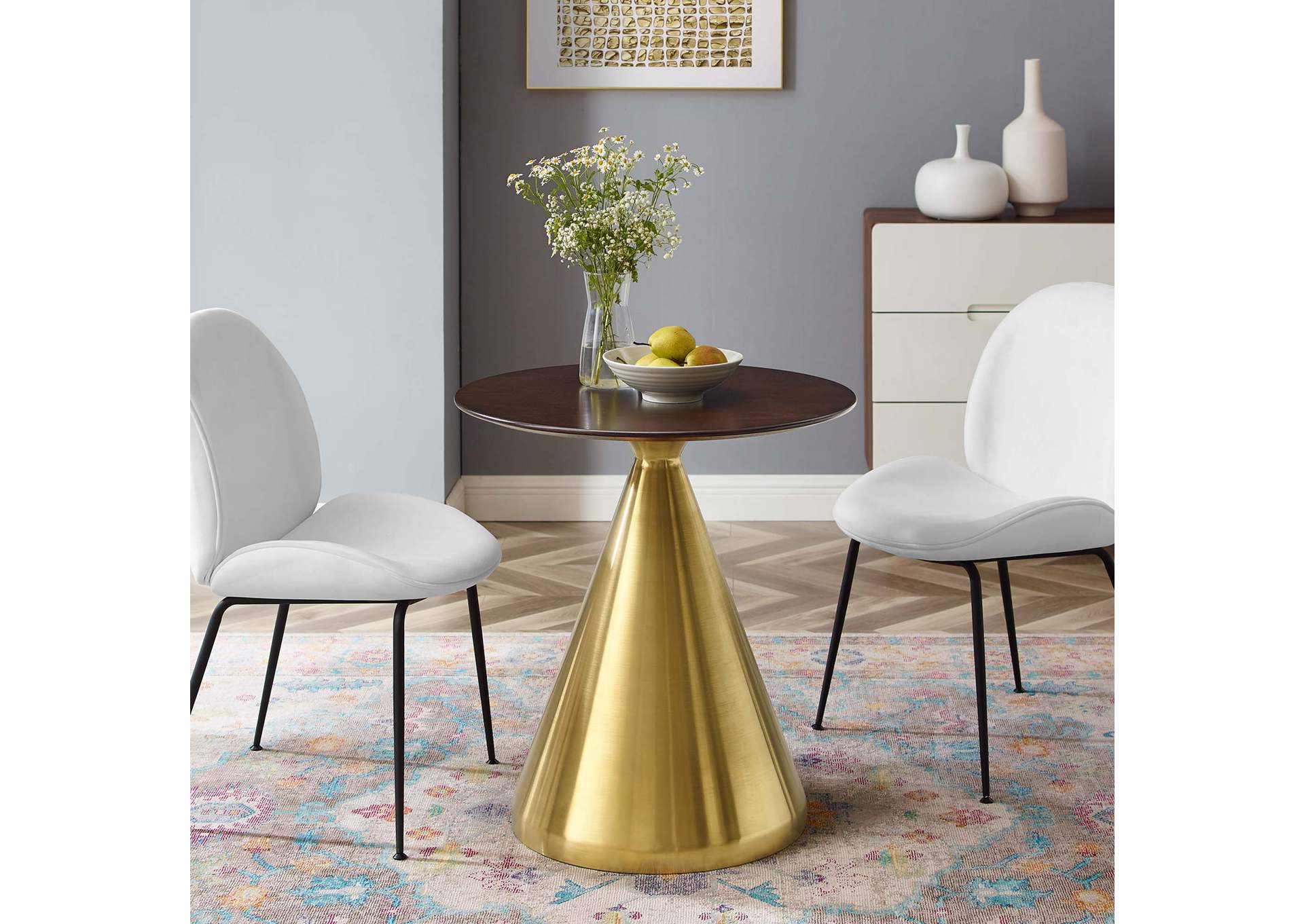 Gold Cherry Walnut Tupelo 28" Dining Table,Modway