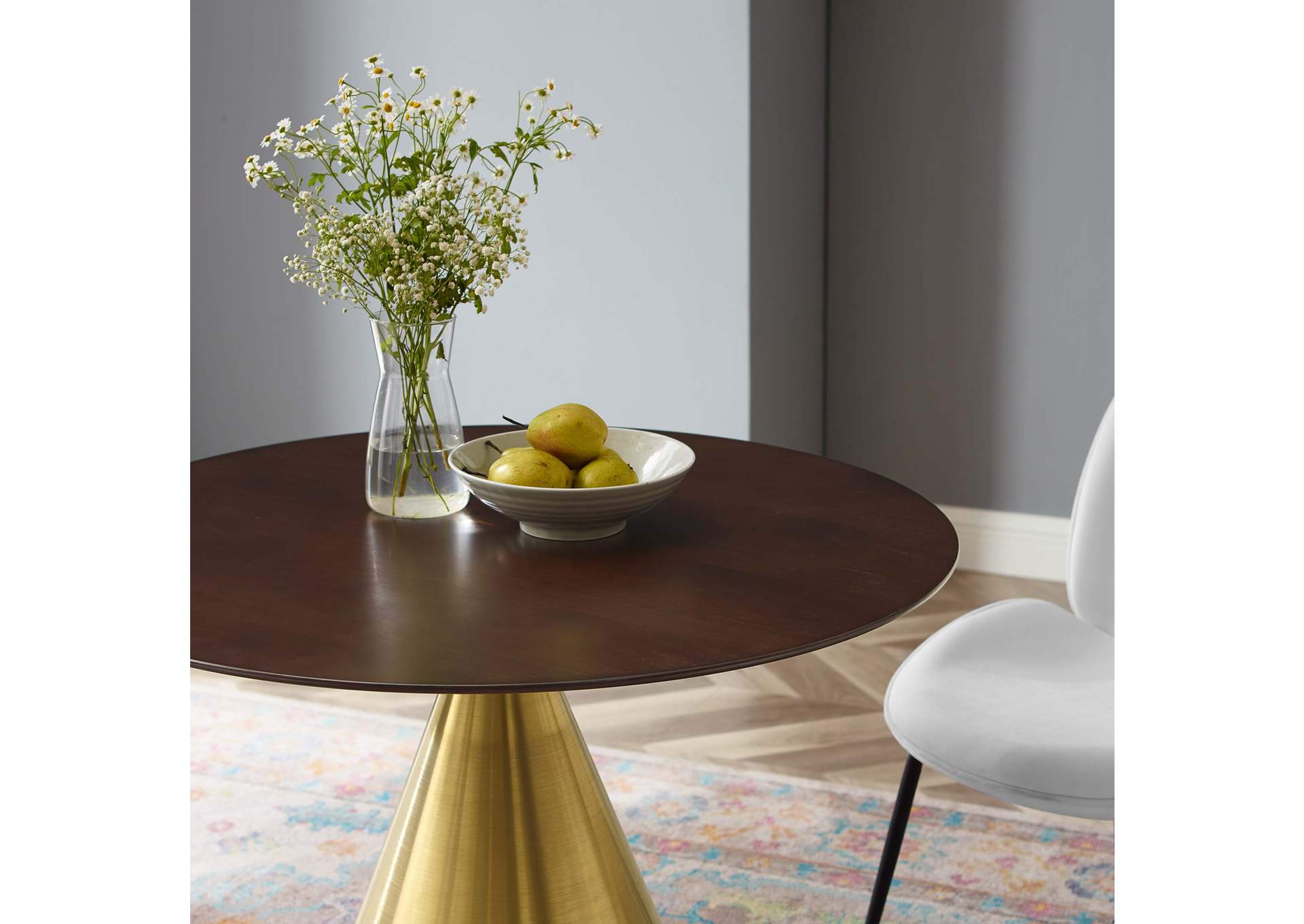 Gold Cherry Walnut Tupelo 36" Dining Table,Modway
