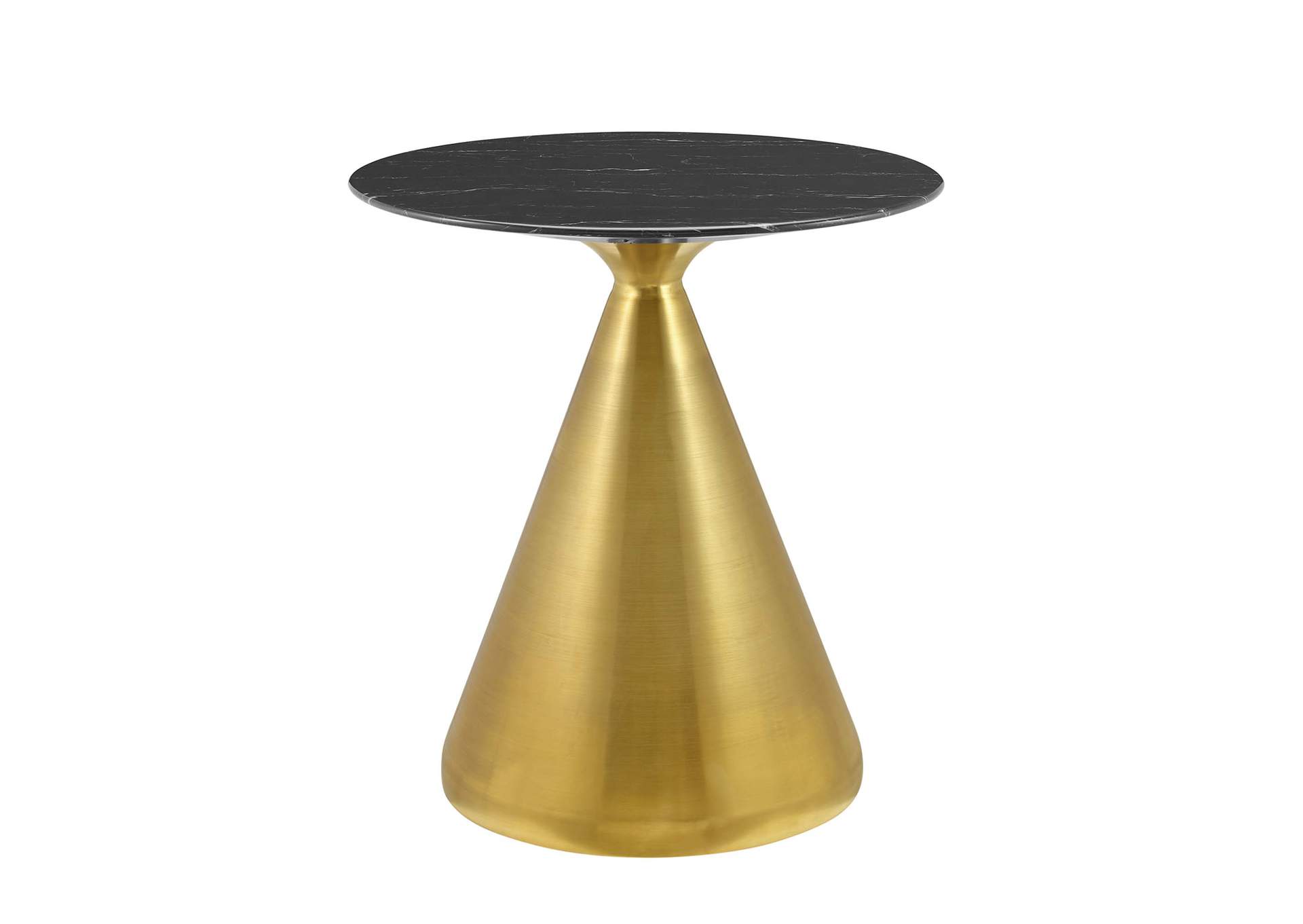 Gold Black Tupelo 28" Artificial Marble Dining Table,Modway