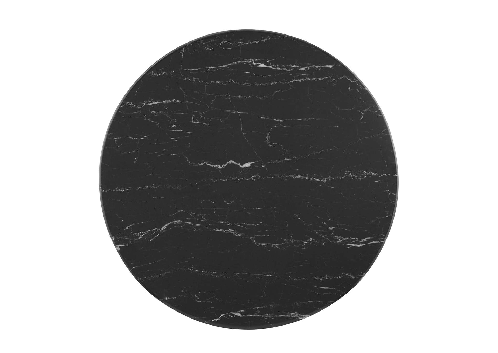 Gold Black Tupelo 28" Artificial Marble Dining Table,Modway
