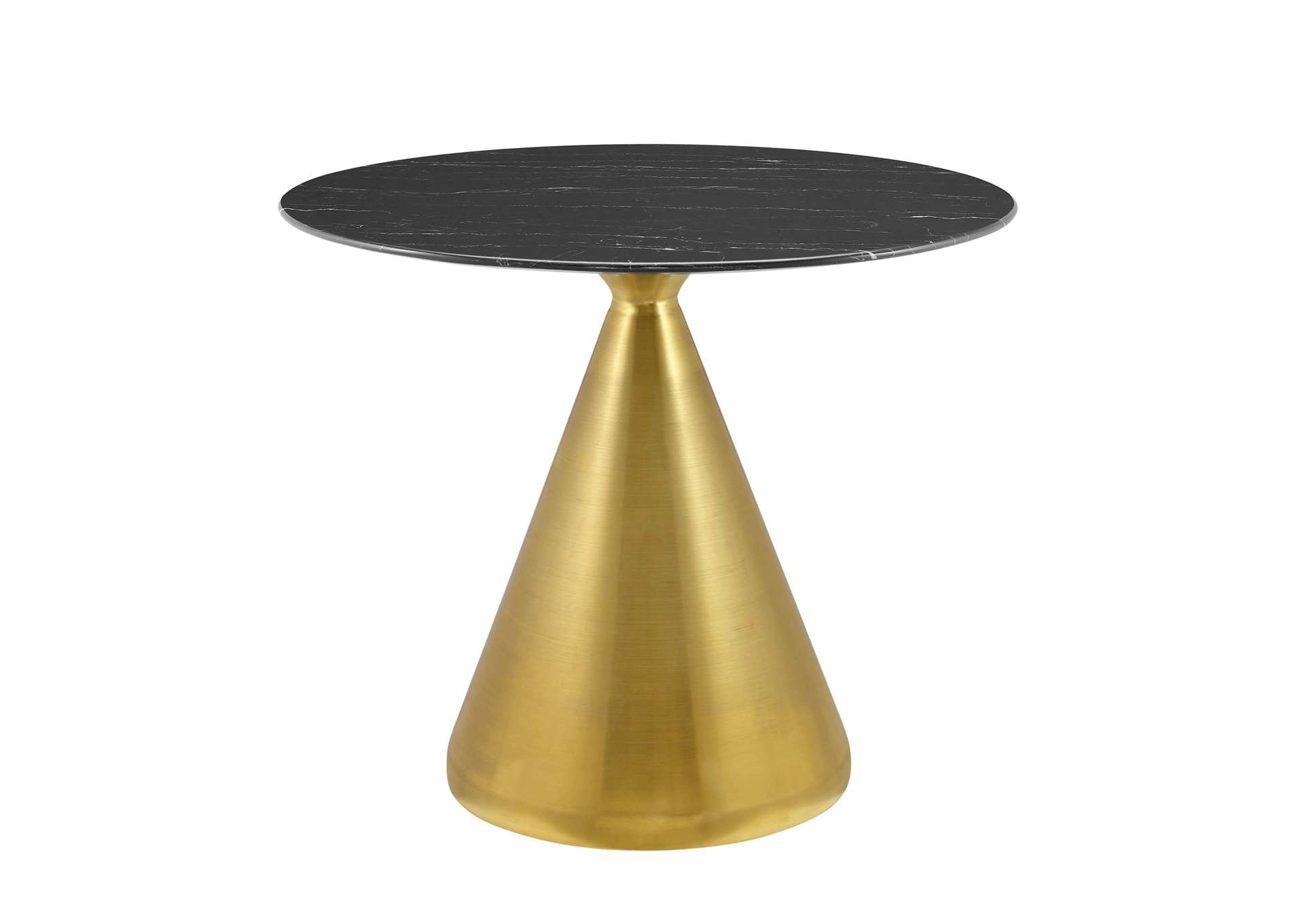 Gold Black Tupelo 36" Artificial Marble Dining Table,Modway