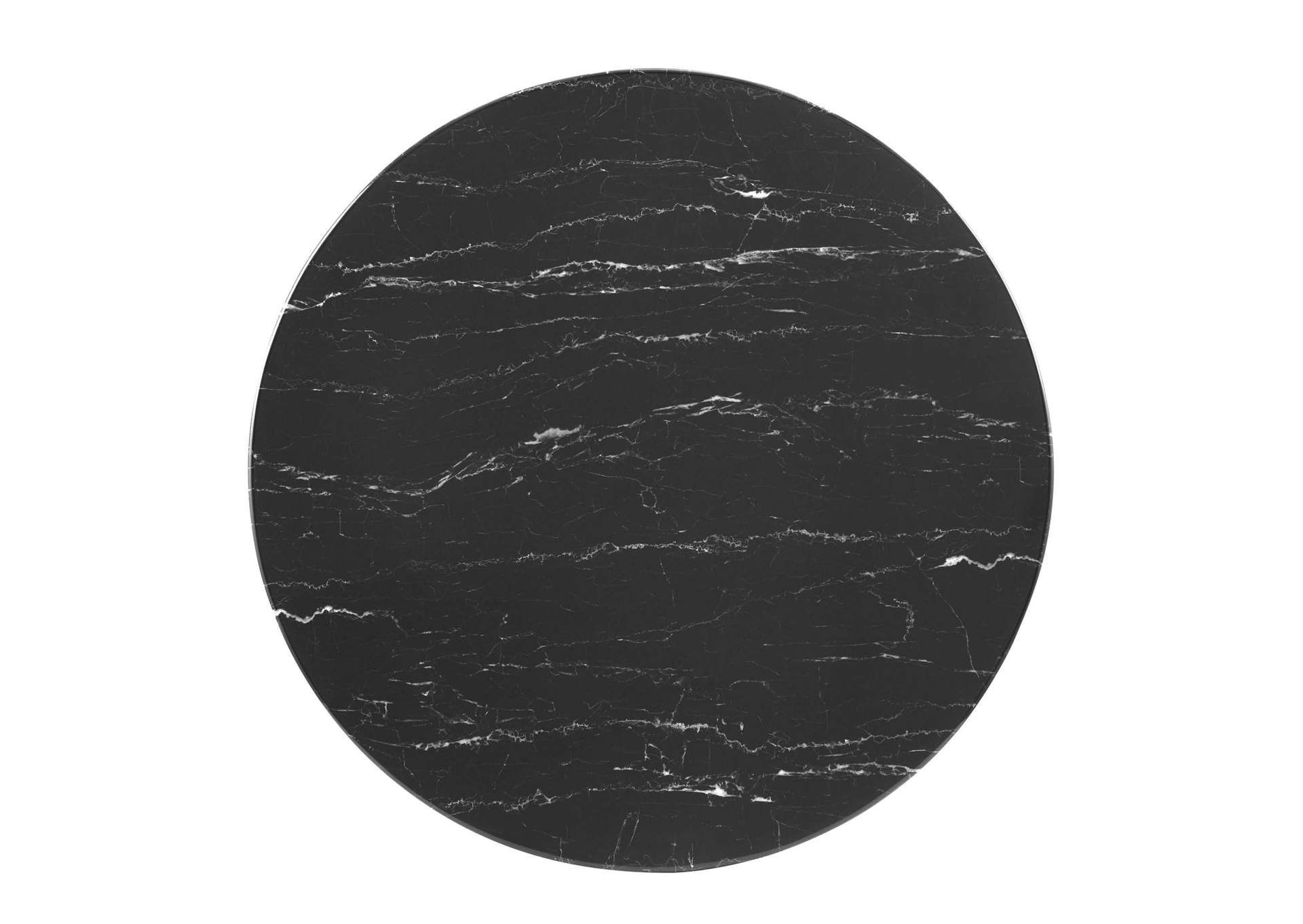 Gold Black Tupelo 36" Artificial Marble Dining Table,Modway