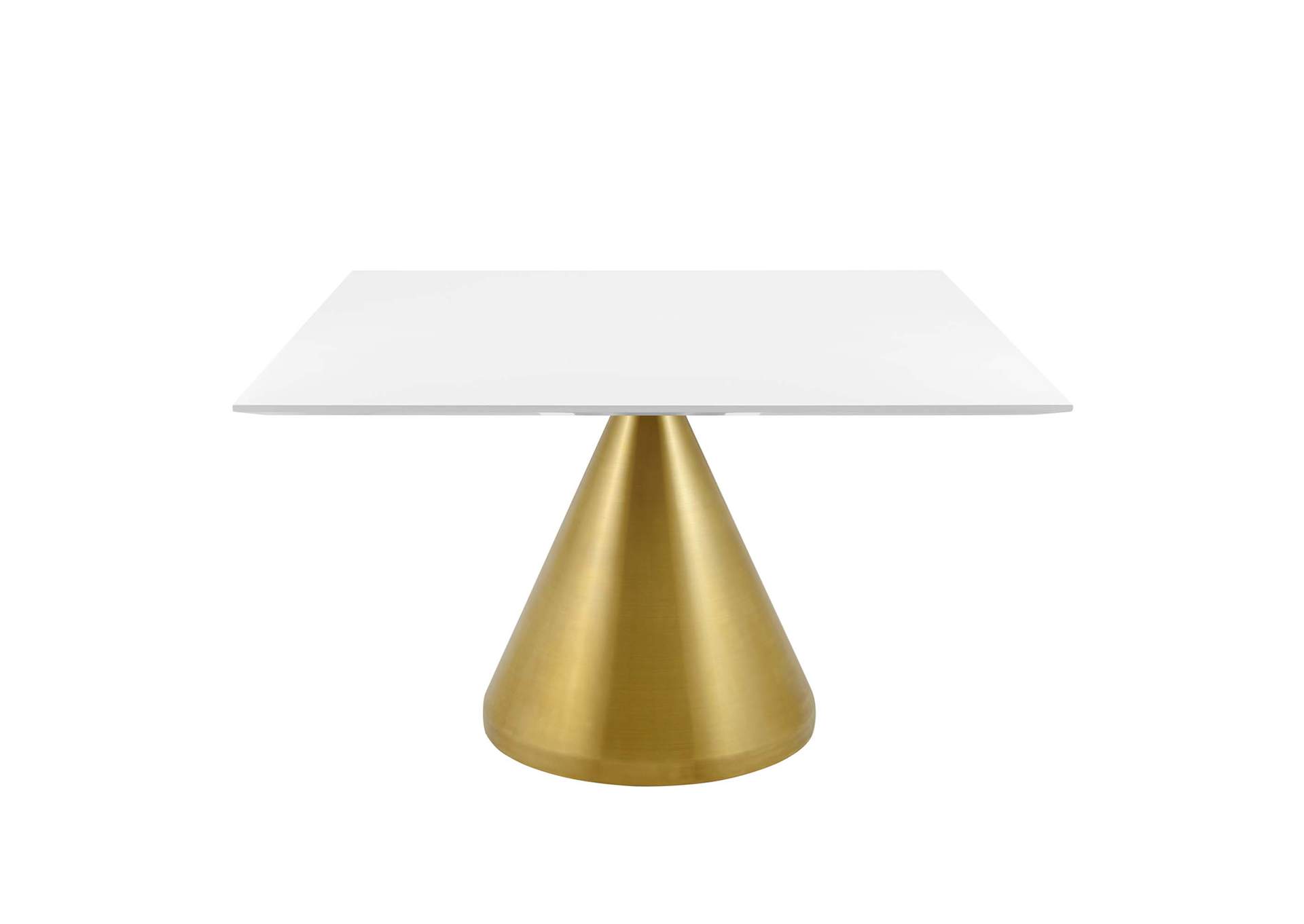 Gold White Tupelo 47" Square Dining Table,Modway