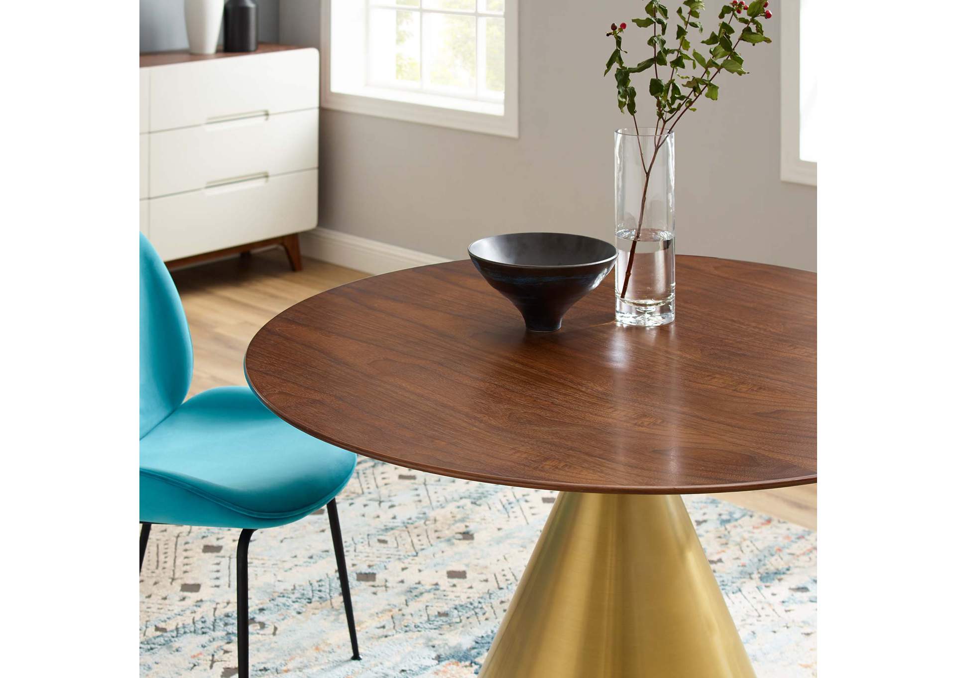 Gold Walnut Tupelo 47" Dining Table,Modway