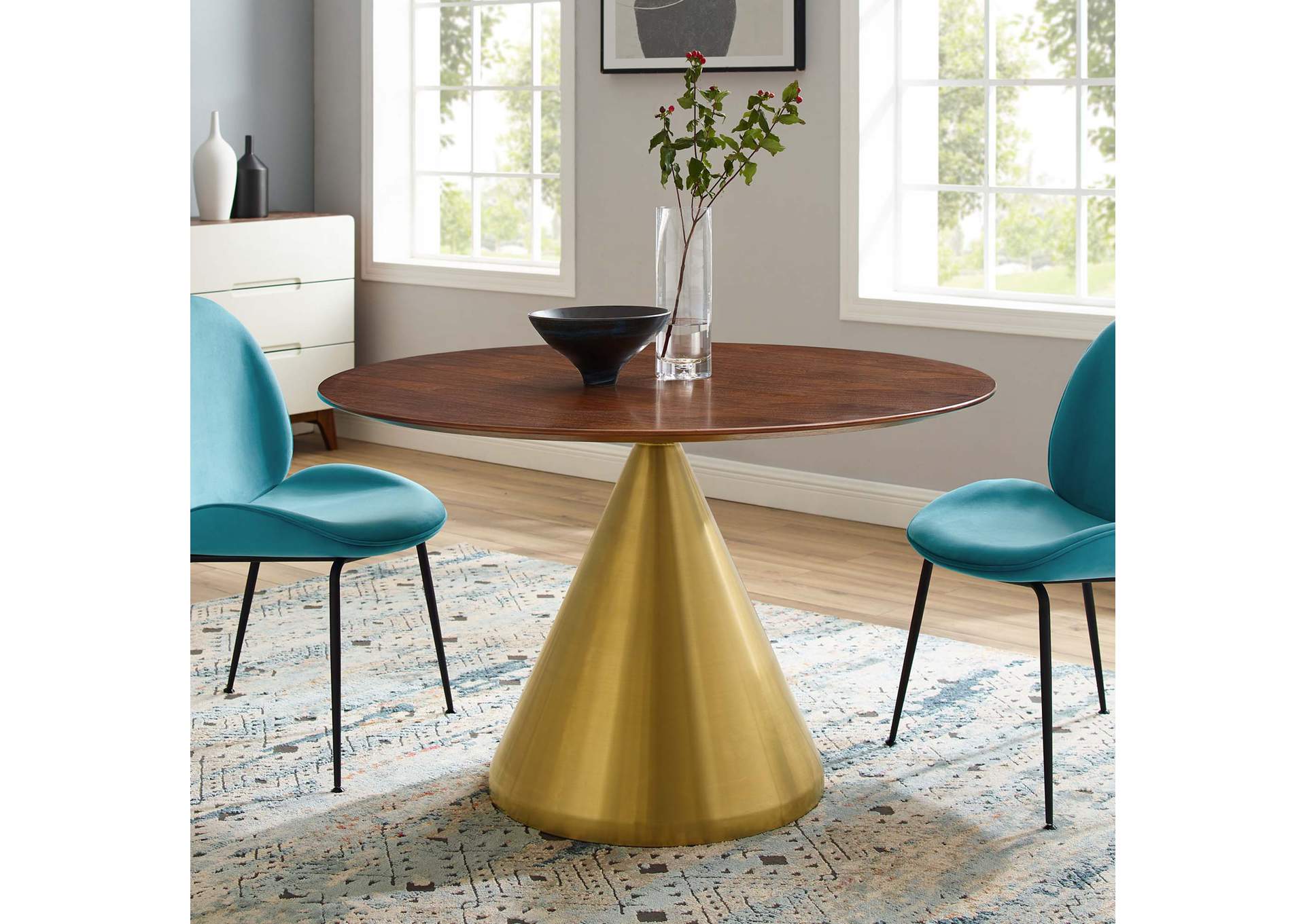 Gold Walnut Tupelo 47" Dining Table,Modway