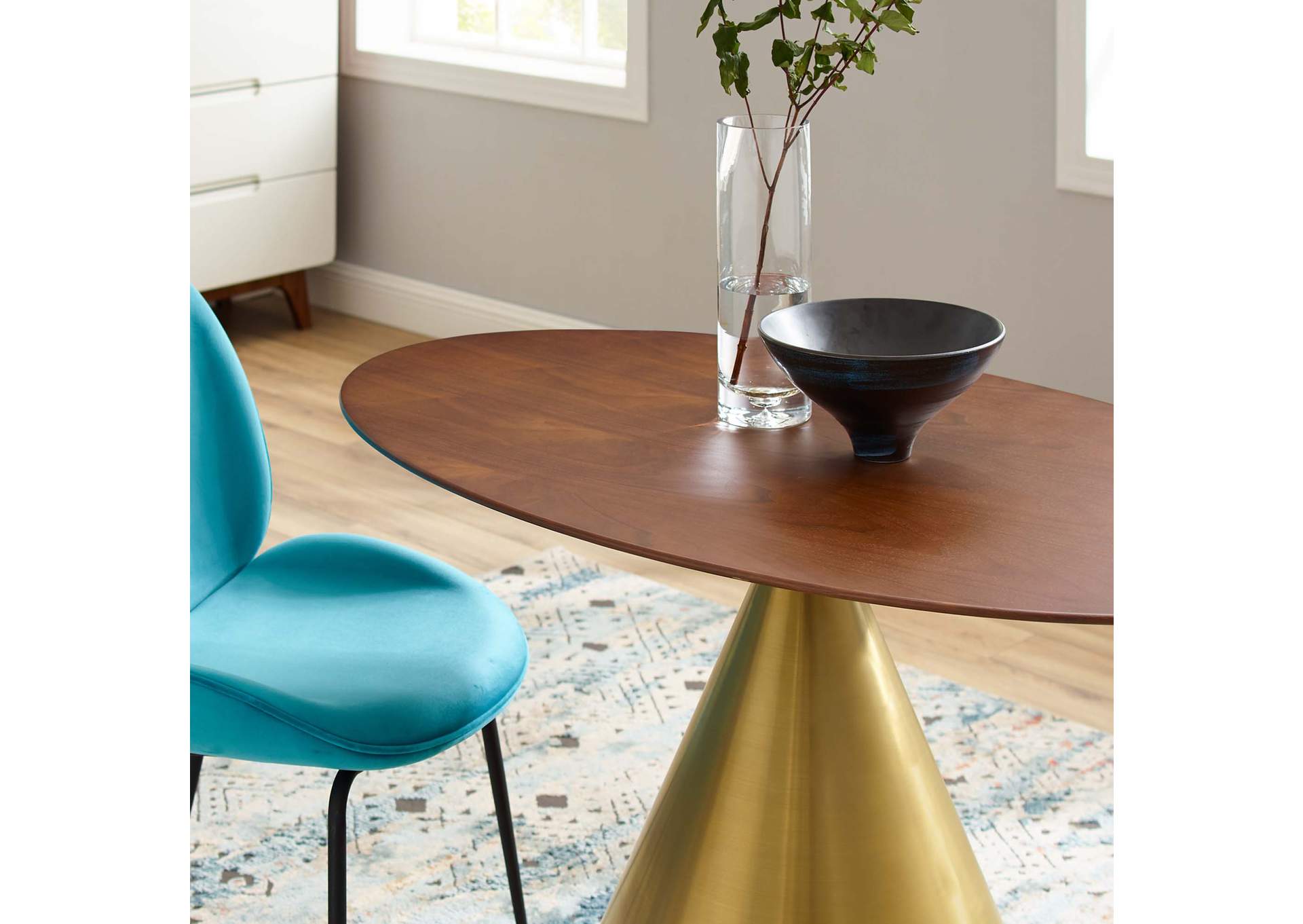 Gold Walnut Tupelo 48" Oval Dining Table,Modway