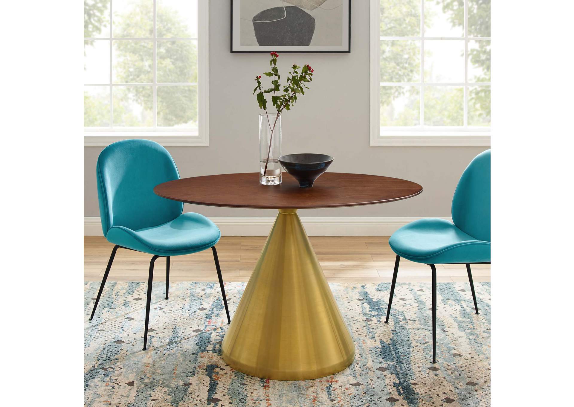 Gold Walnut Tupelo 48" Oval Dining Table,Modway