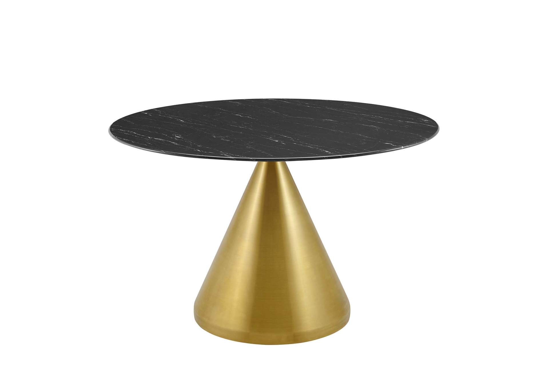 Gold Black Tupelo 47" Artificial Marble Dining Table,Modway