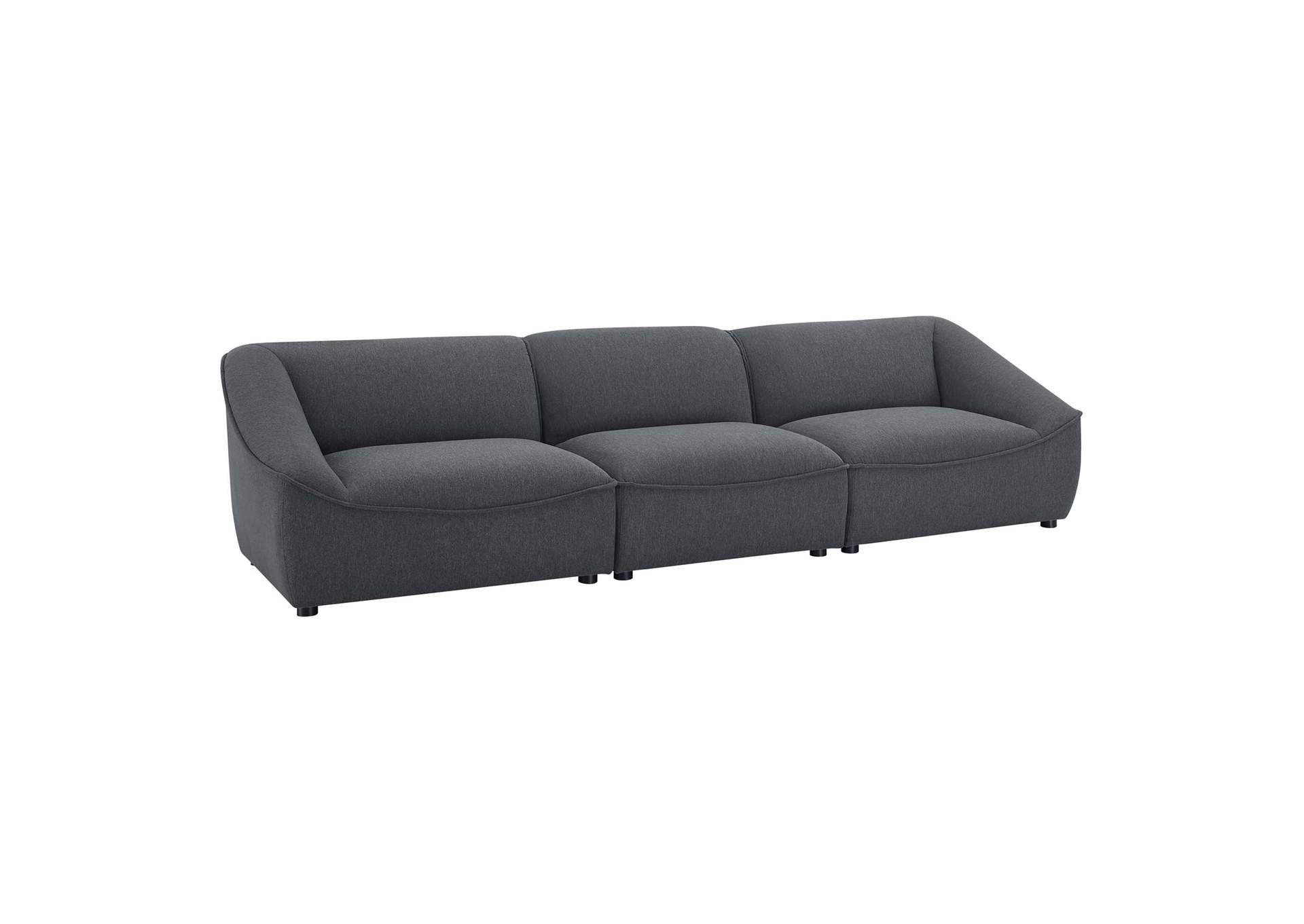 Charcoal Comprise 3-Piece Sofa,Modway