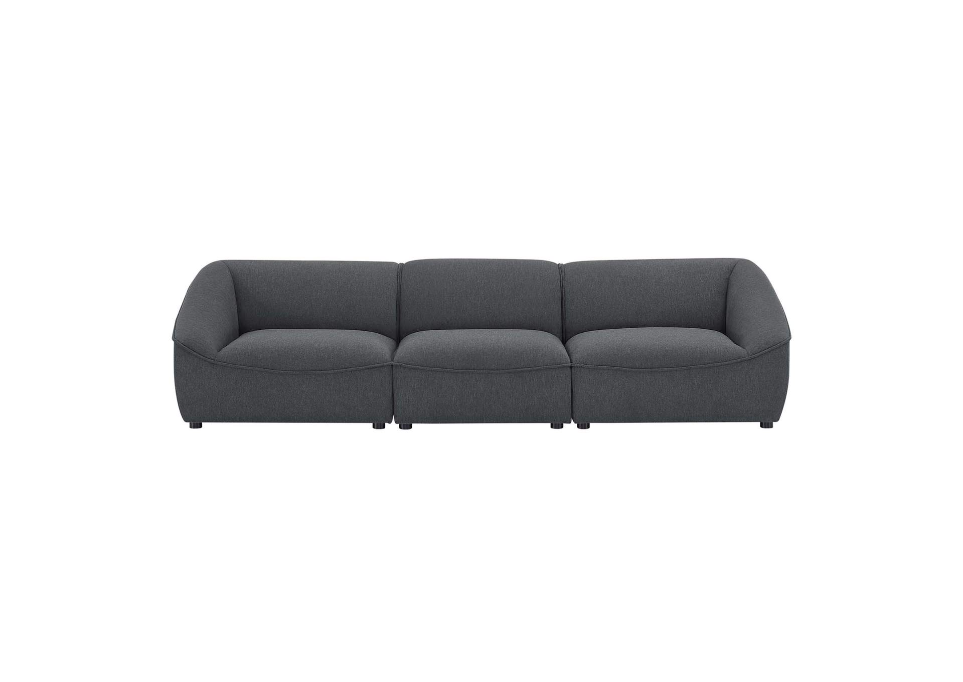 Charcoal Comprise 3-Piece Sofa,Modway