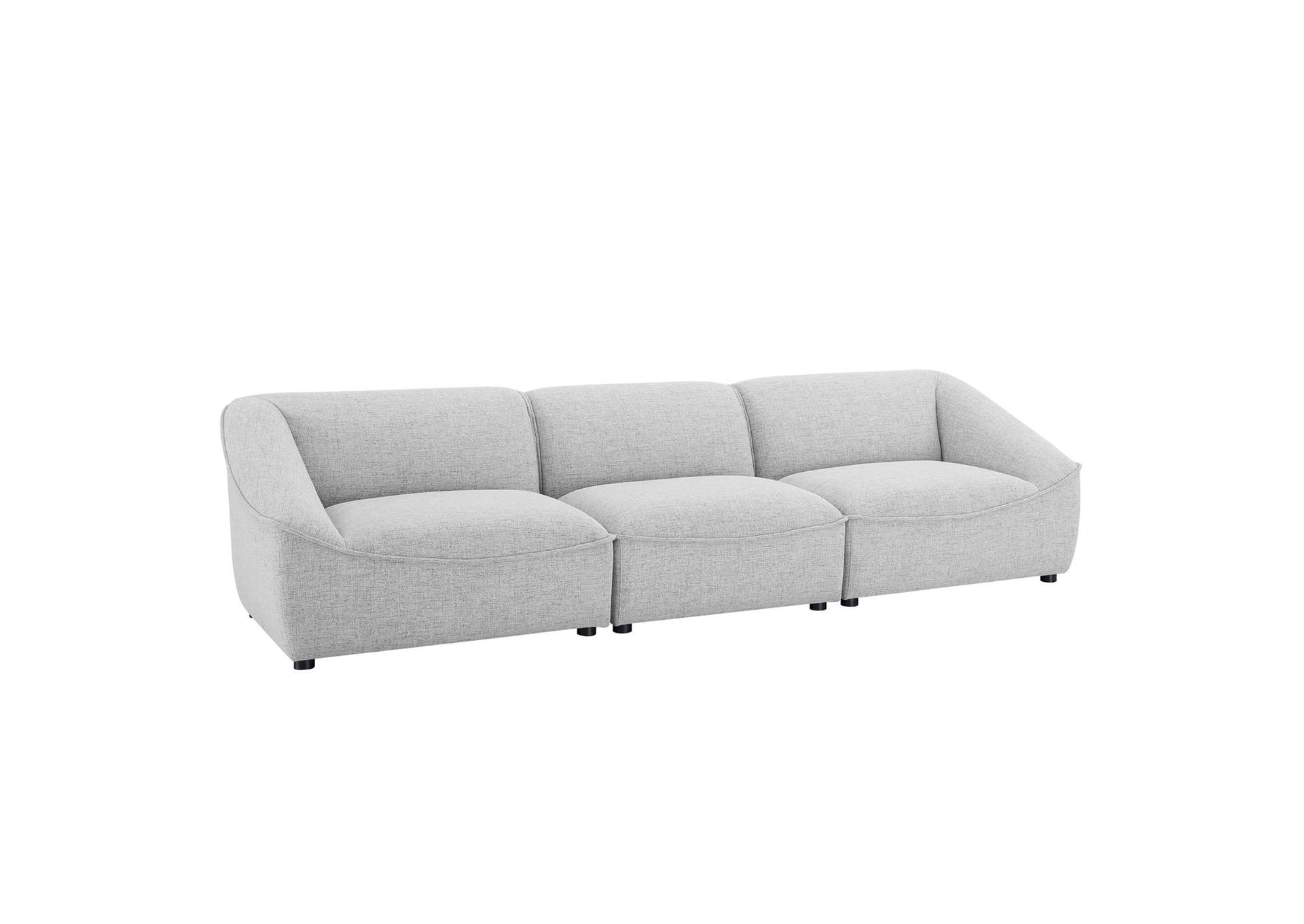 Light Gray Comprise 3-Piece Sofa,Modway