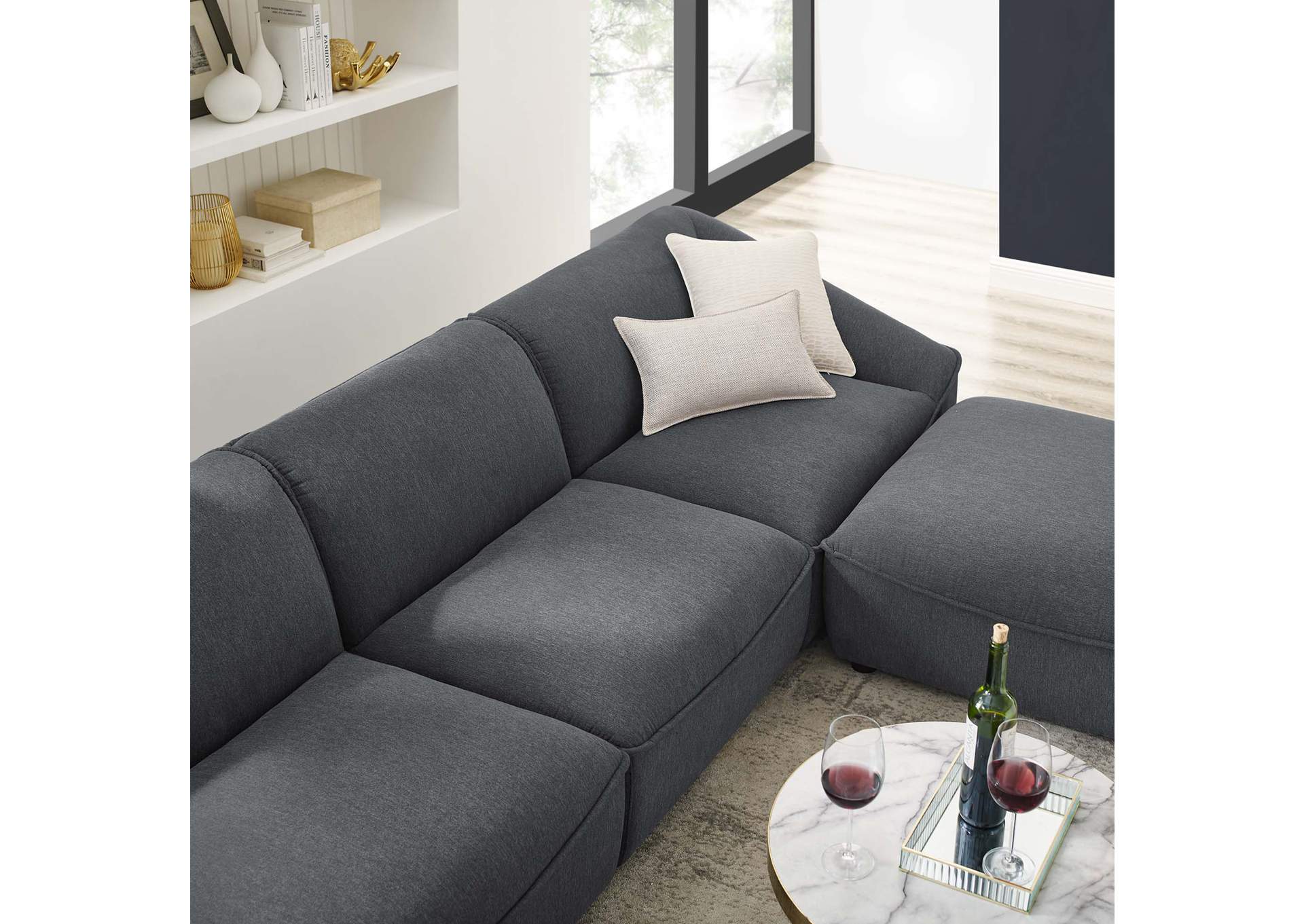 Charcoal Comprise 4-Piece Living Room Set,Modway