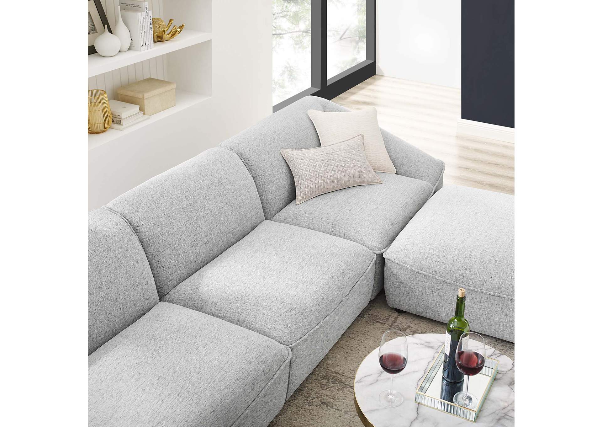 Light Gray Comprise 4-Piece Living Room Set,Modway