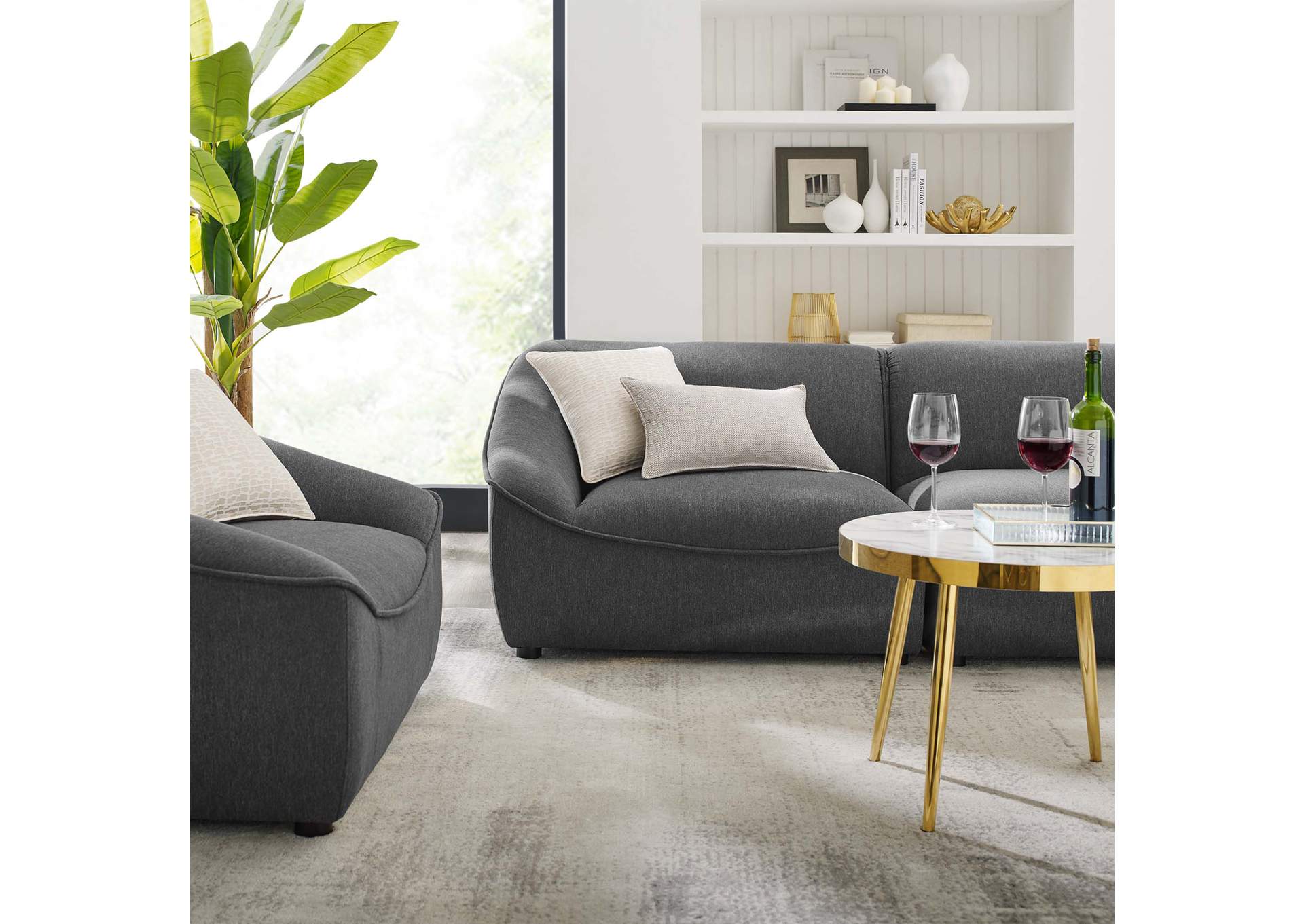 Charcoal Comprise 4-Piece Living Room Set,Modway