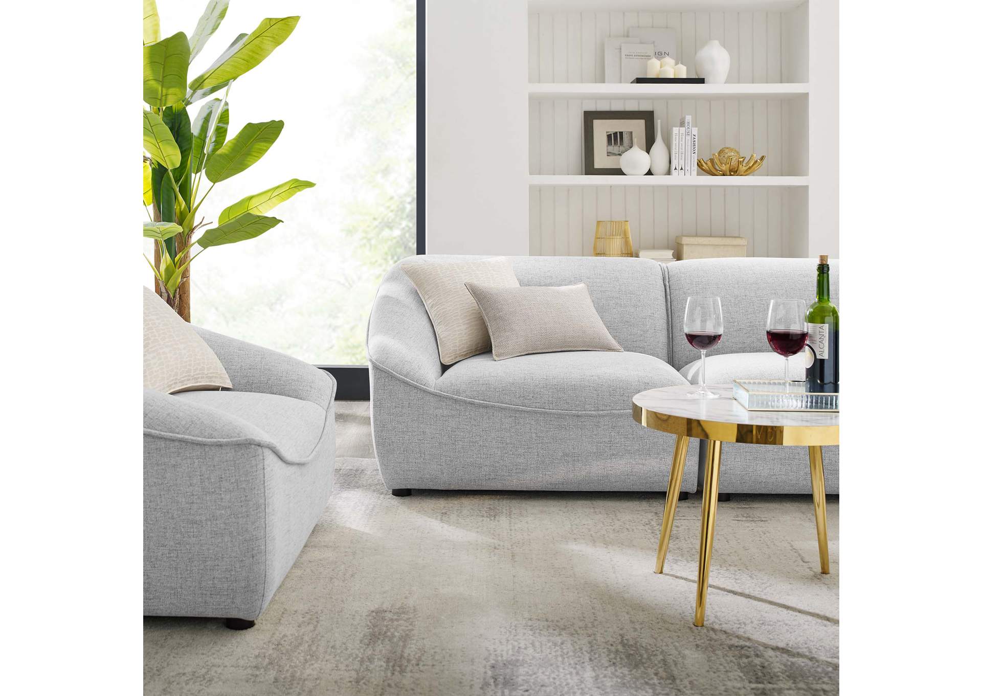 Light Gray Comprise 4-Piece Living Room Set,Modway