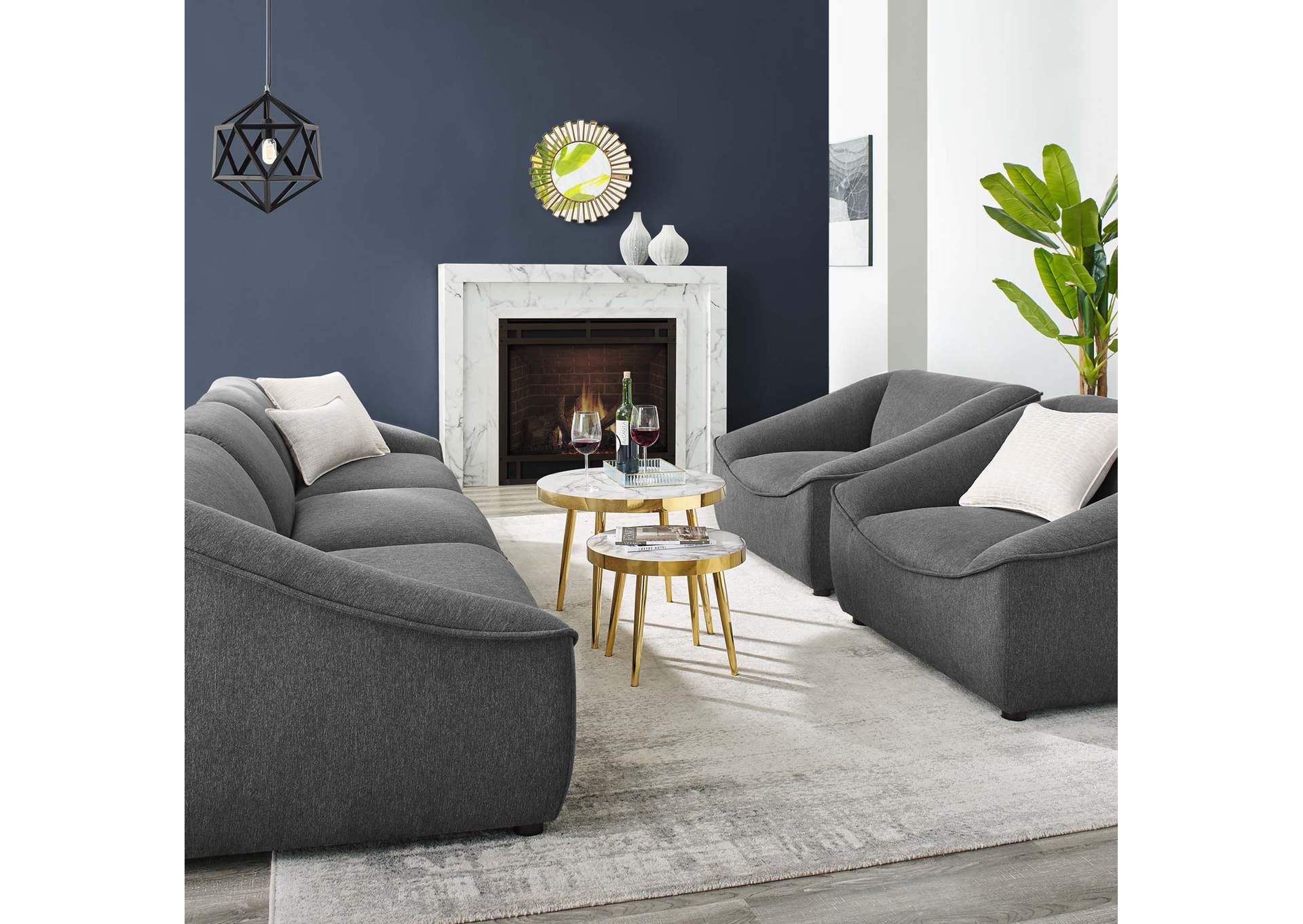 Charcoal Comprise 5-Piece Living Room Set,Modway