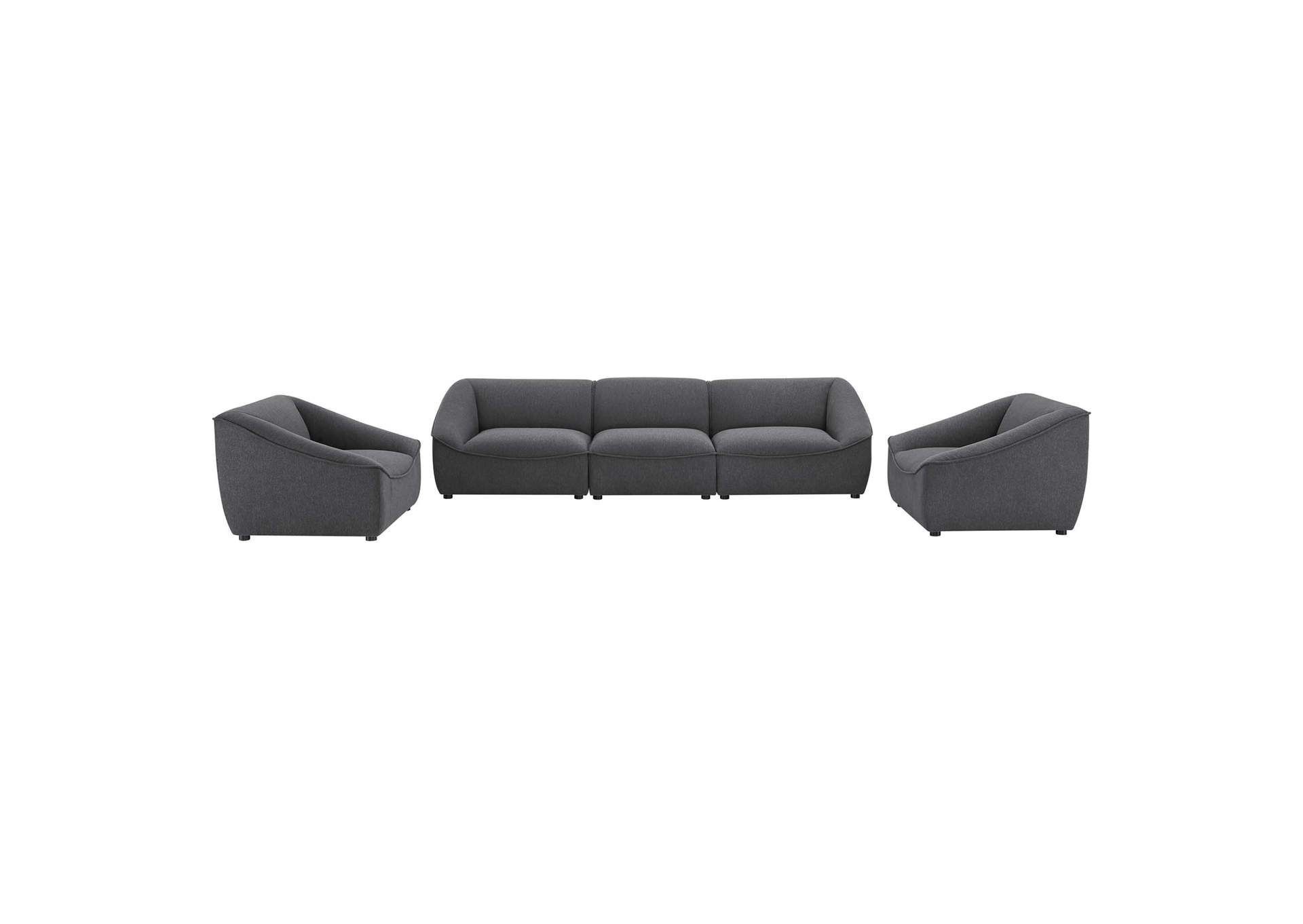 Charcoal Comprise 5-Piece Living Room Set,Modway
