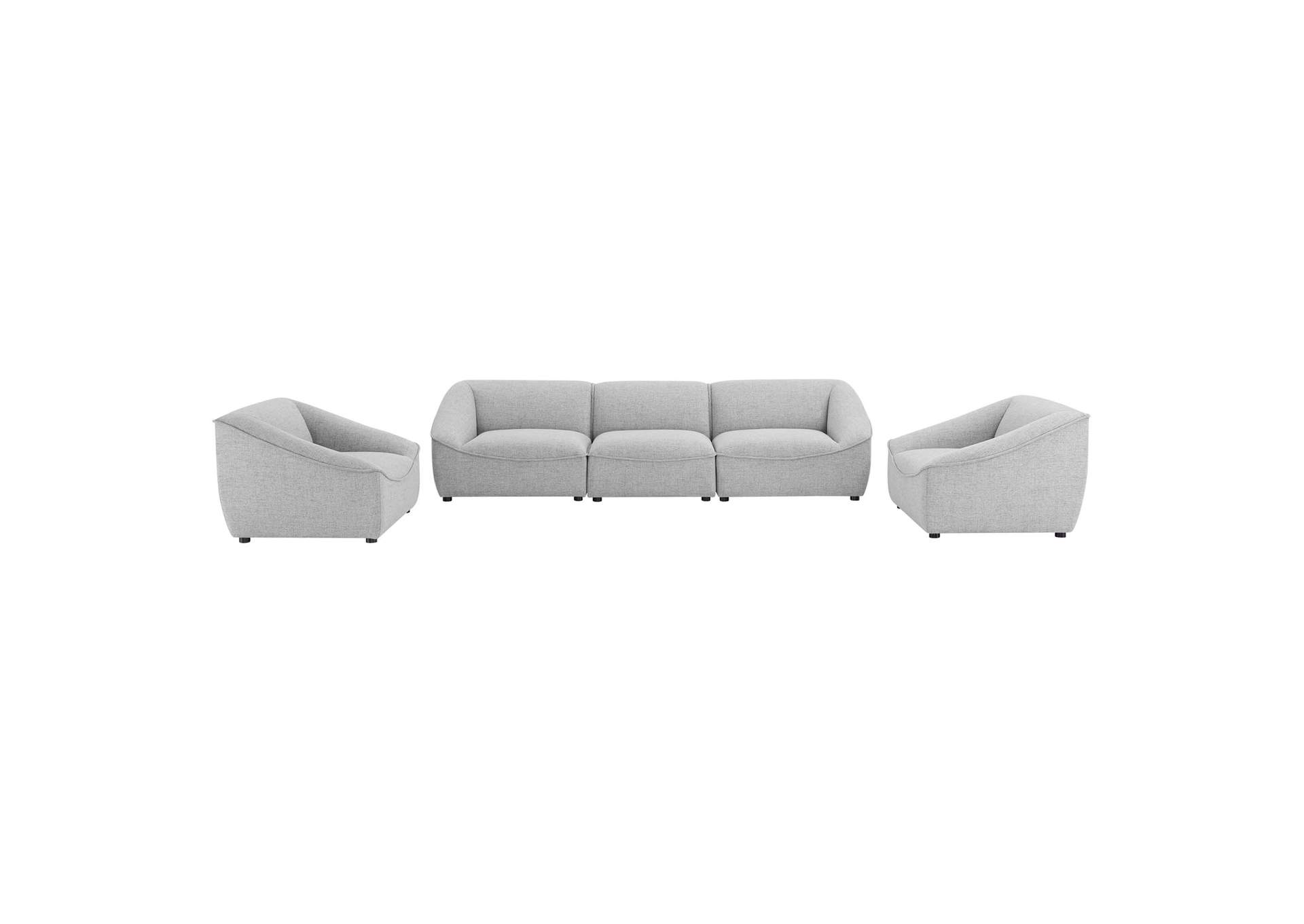 Light Gray Comprise 5-Piece Living Room Set,Modway