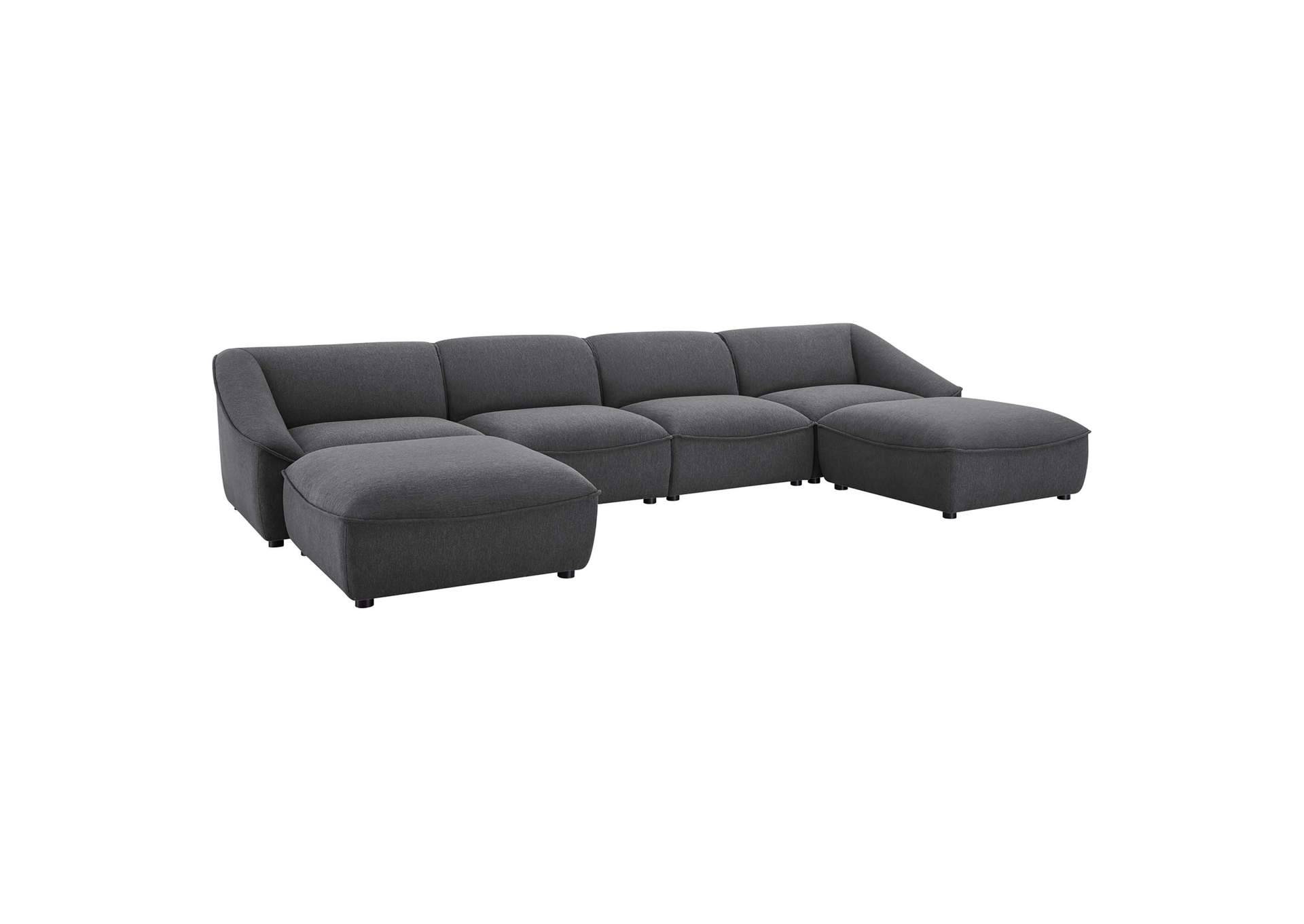 Charcoal Comprise 6-Piece Living Room Set,Modway