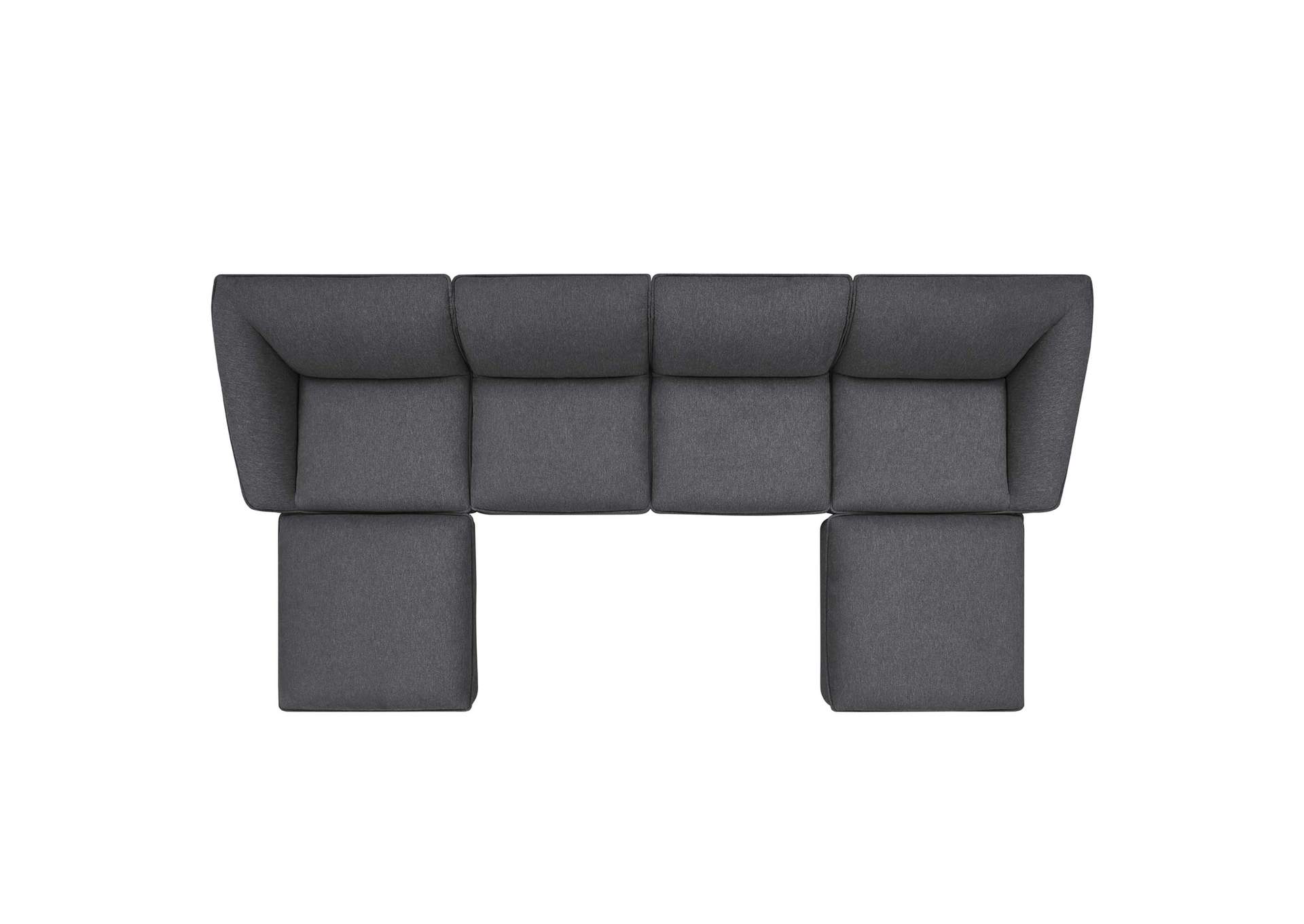 Charcoal Comprise 6-Piece Living Room Set,Modway