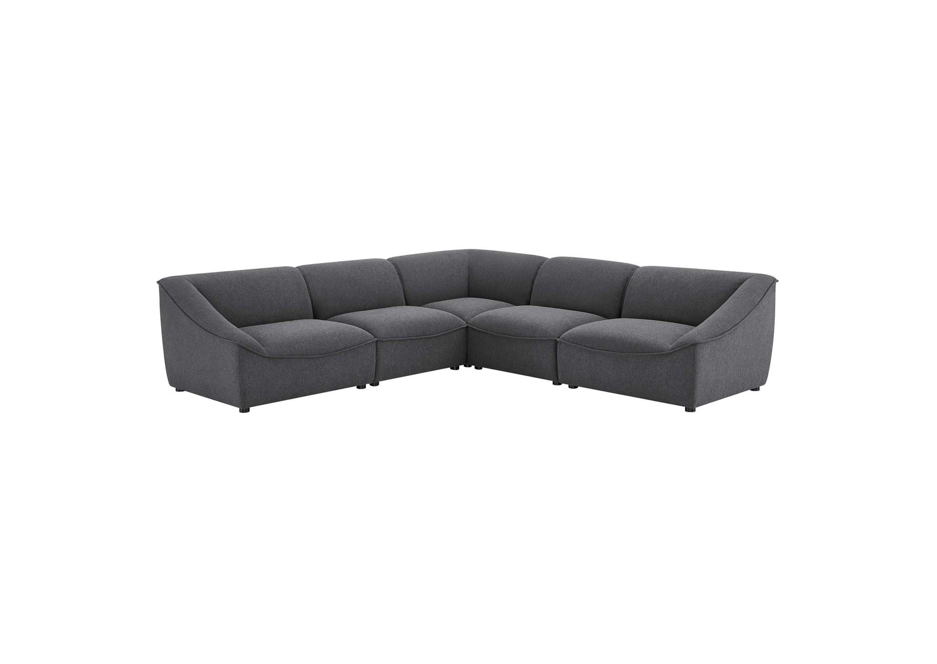 Charcoal Comprise 5-Piece Sectional Sofa,Modway