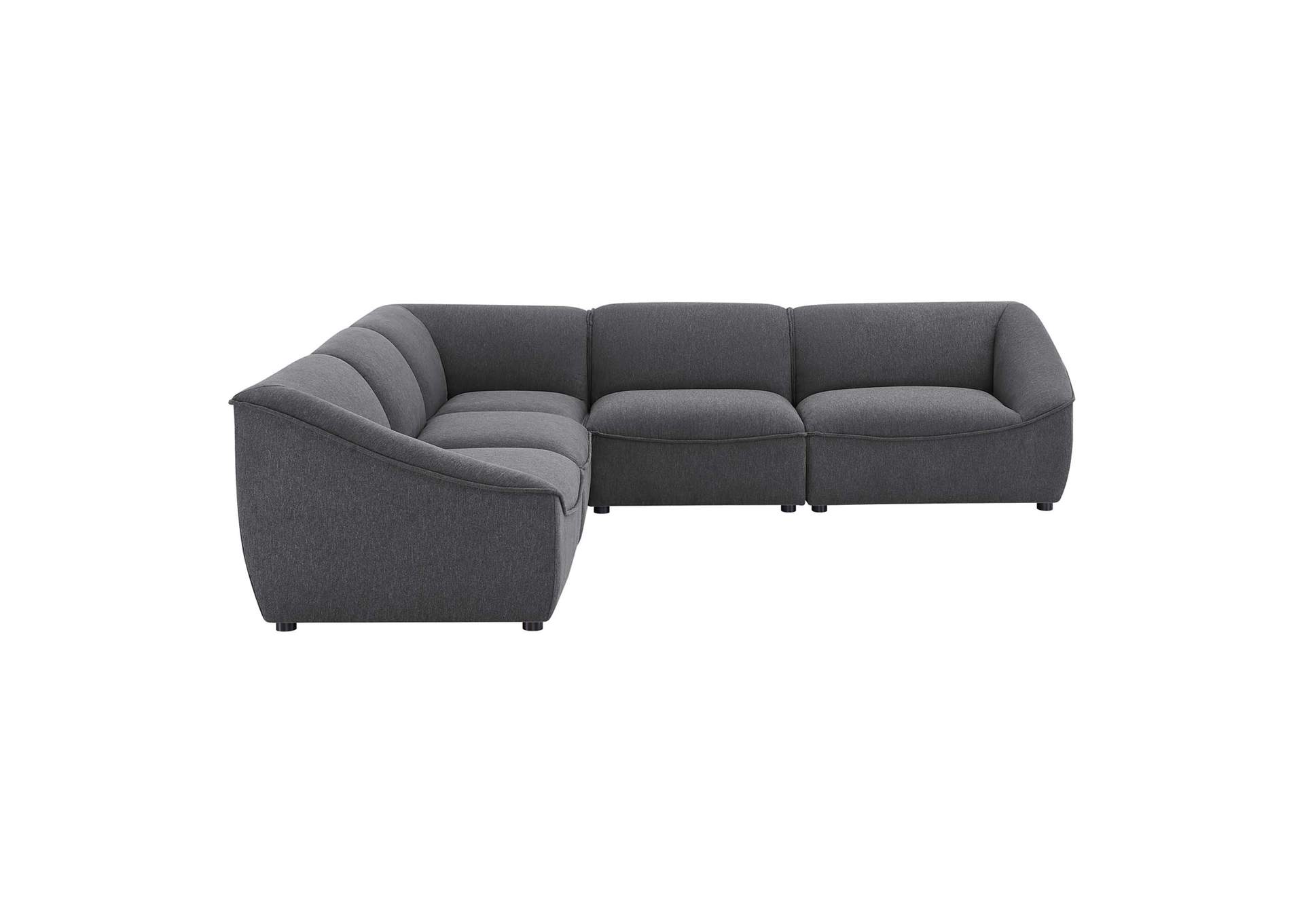 Charcoal Comprise 5-Piece Sectional Sofa,Modway