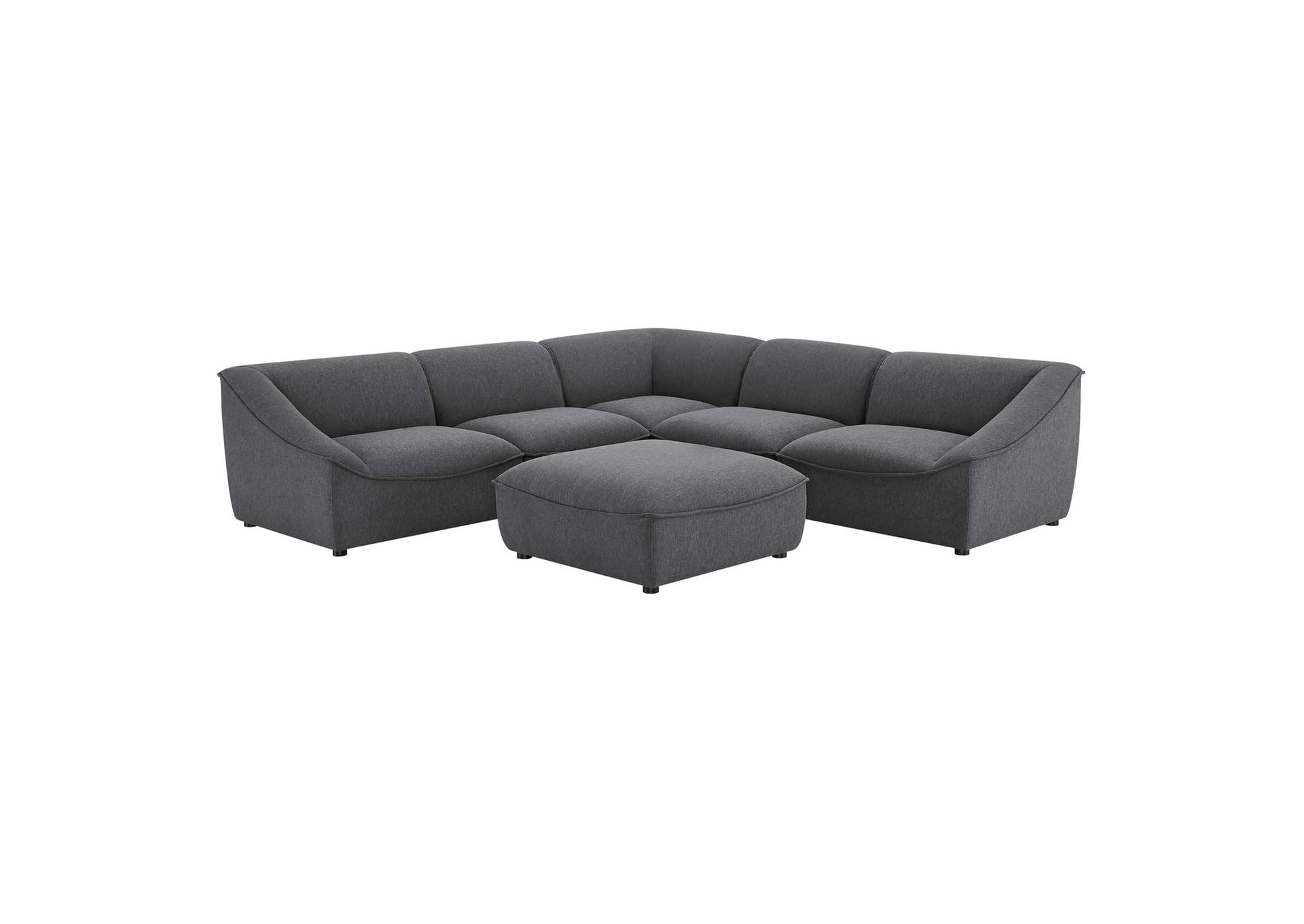 Charcoal Comprise 6-Piece Sectional Sofa,Modway