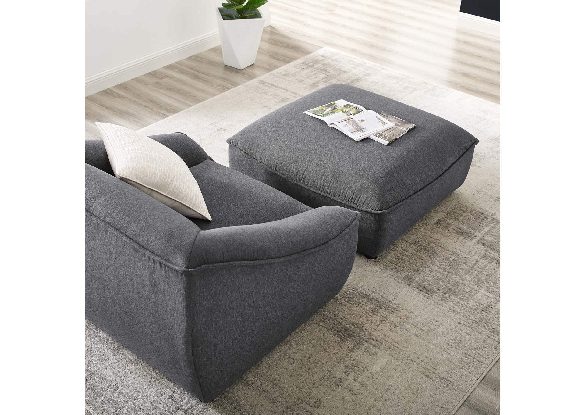 Charcoal Comprise 2-Piece Living Room Set,Modway