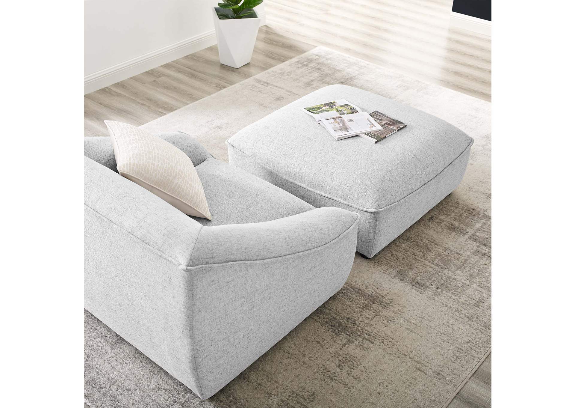 Light Gray Comprise 2-Piece Living Room Set,Modway