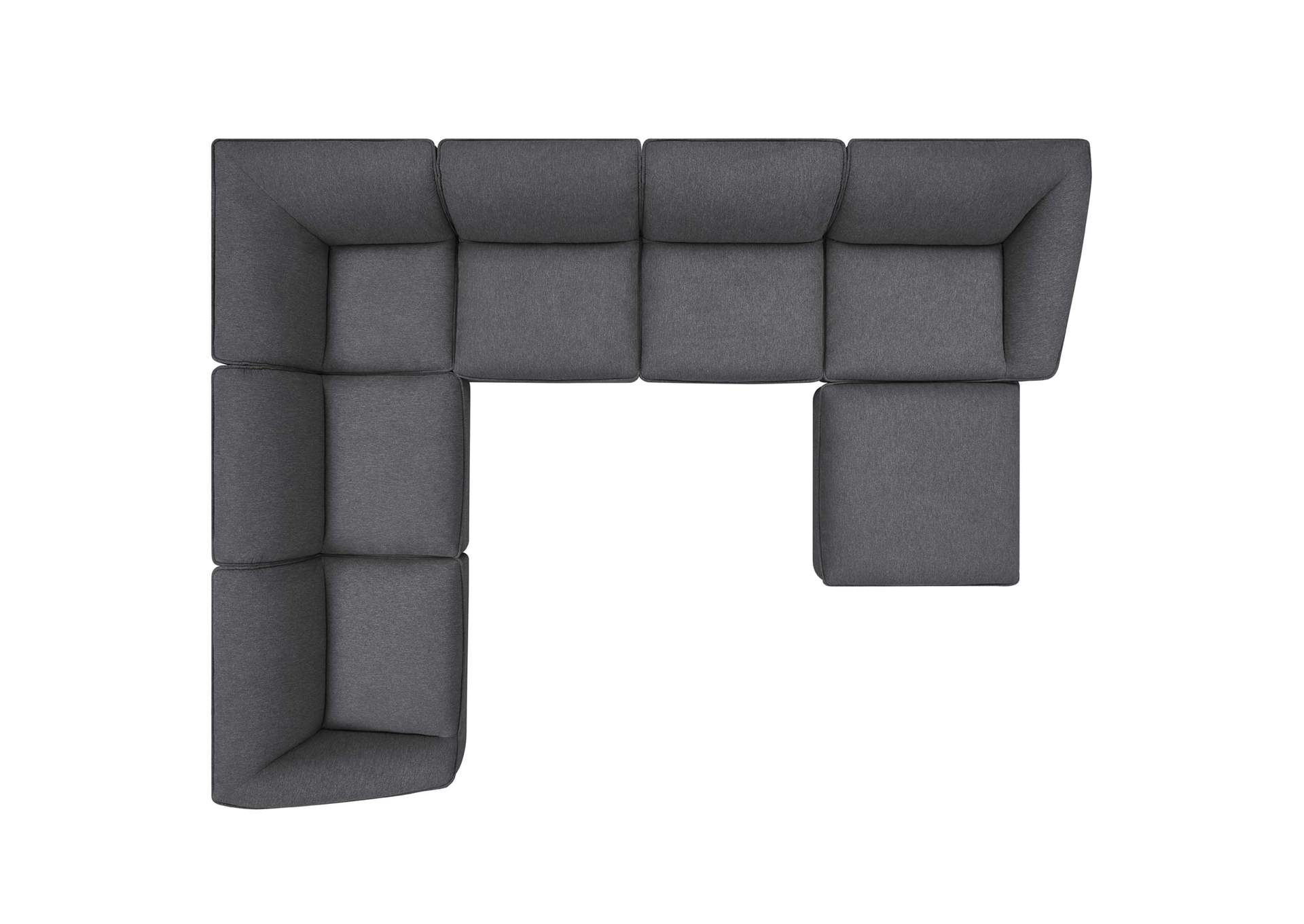 Charcoal Comprise 7-Piece Sectional Sofa,Modway