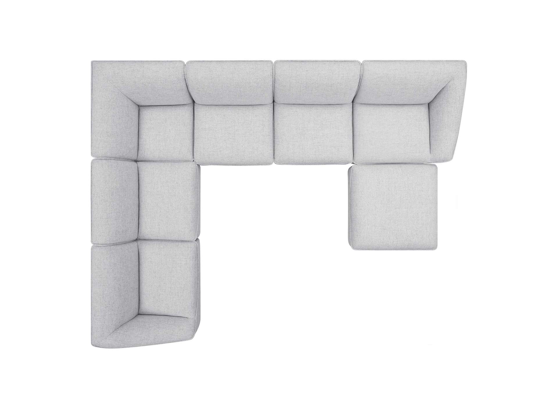 Light Gray Comprise 7-Piece Sectional Sofa,Modway