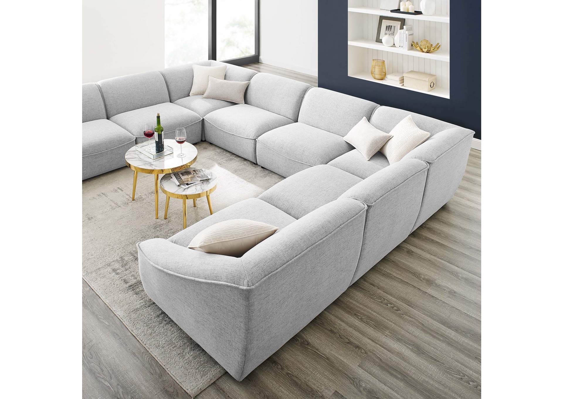 Light Gray Comprise 8-Piece Sectional Sofa,Modway