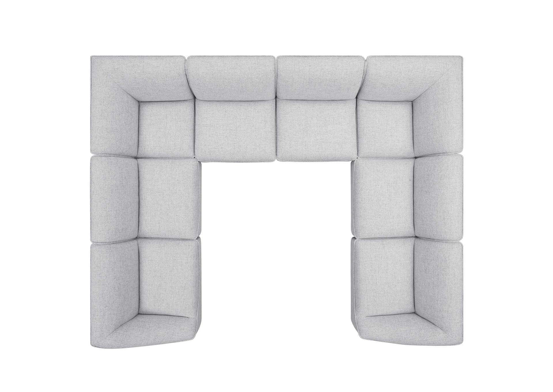 Light Gray Comprise 8-Piece Sectional Sofa,Modway
