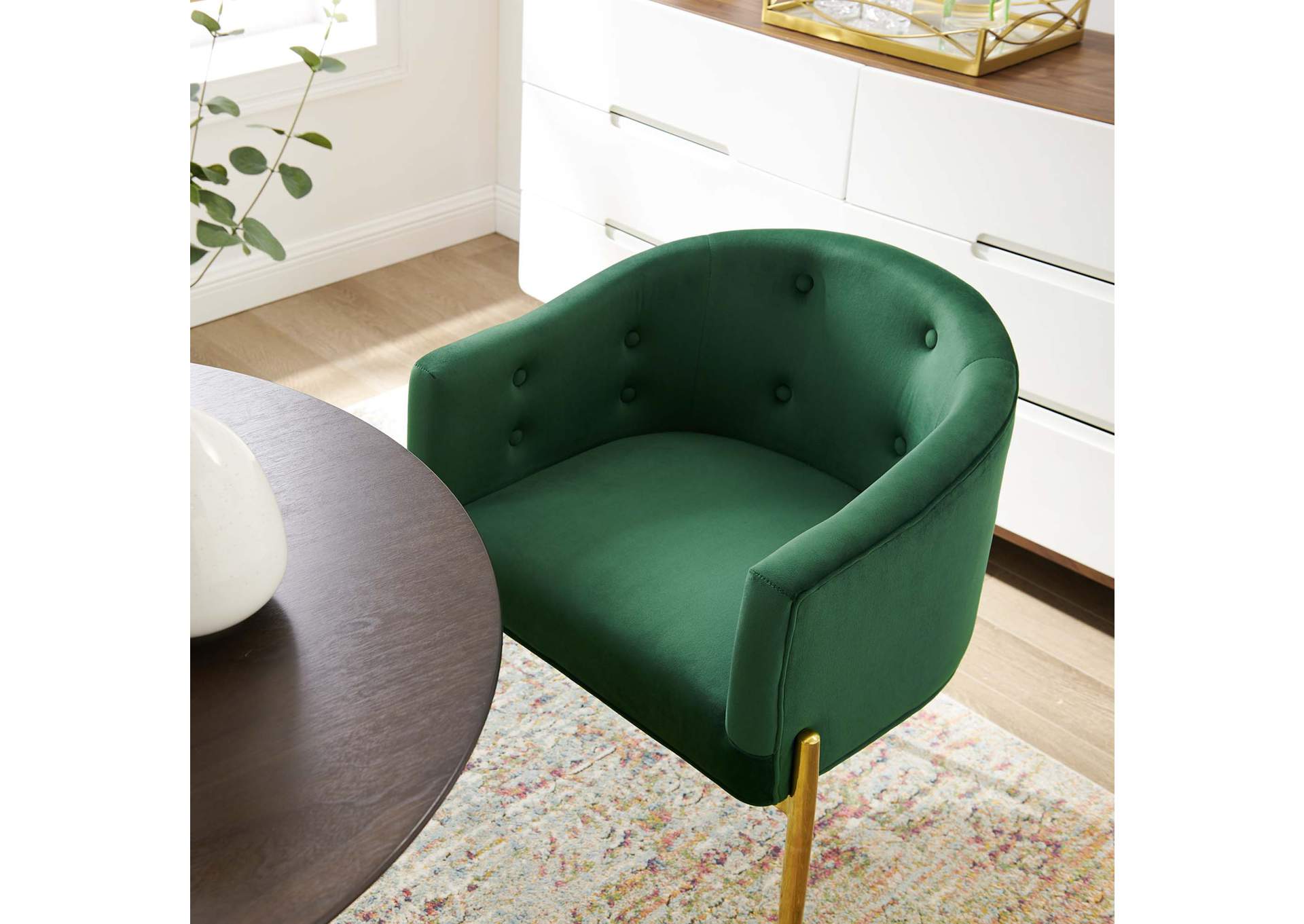 Emerald Savour Tufted Performance Velvet Accent Chairs - [Set of 2],Modway