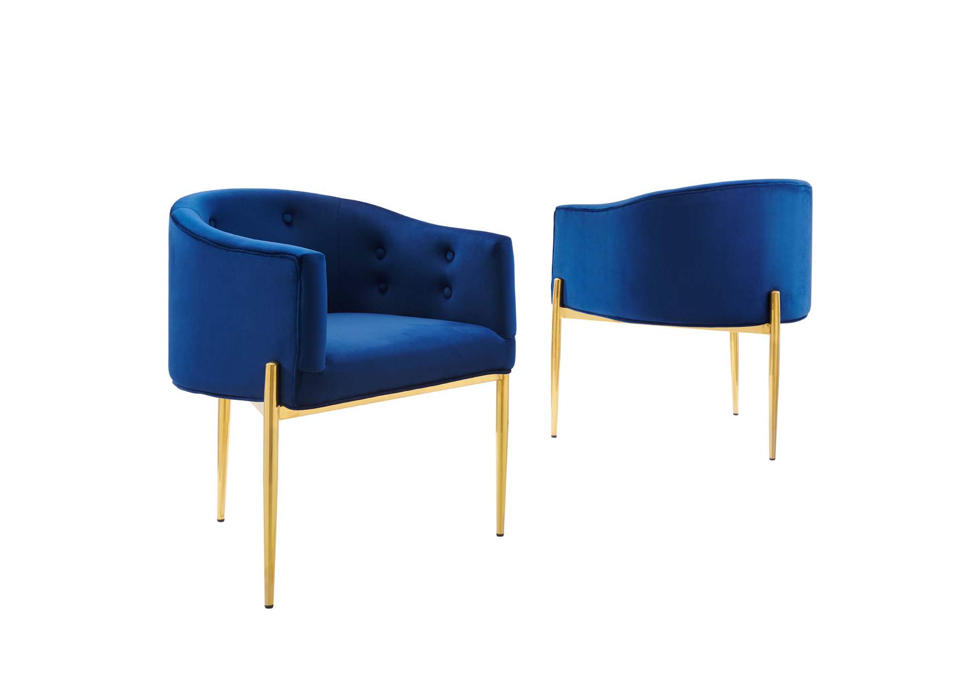 Navy Savour Tufted Performance Velvet Accent Chairs - [Set of 2],Modway