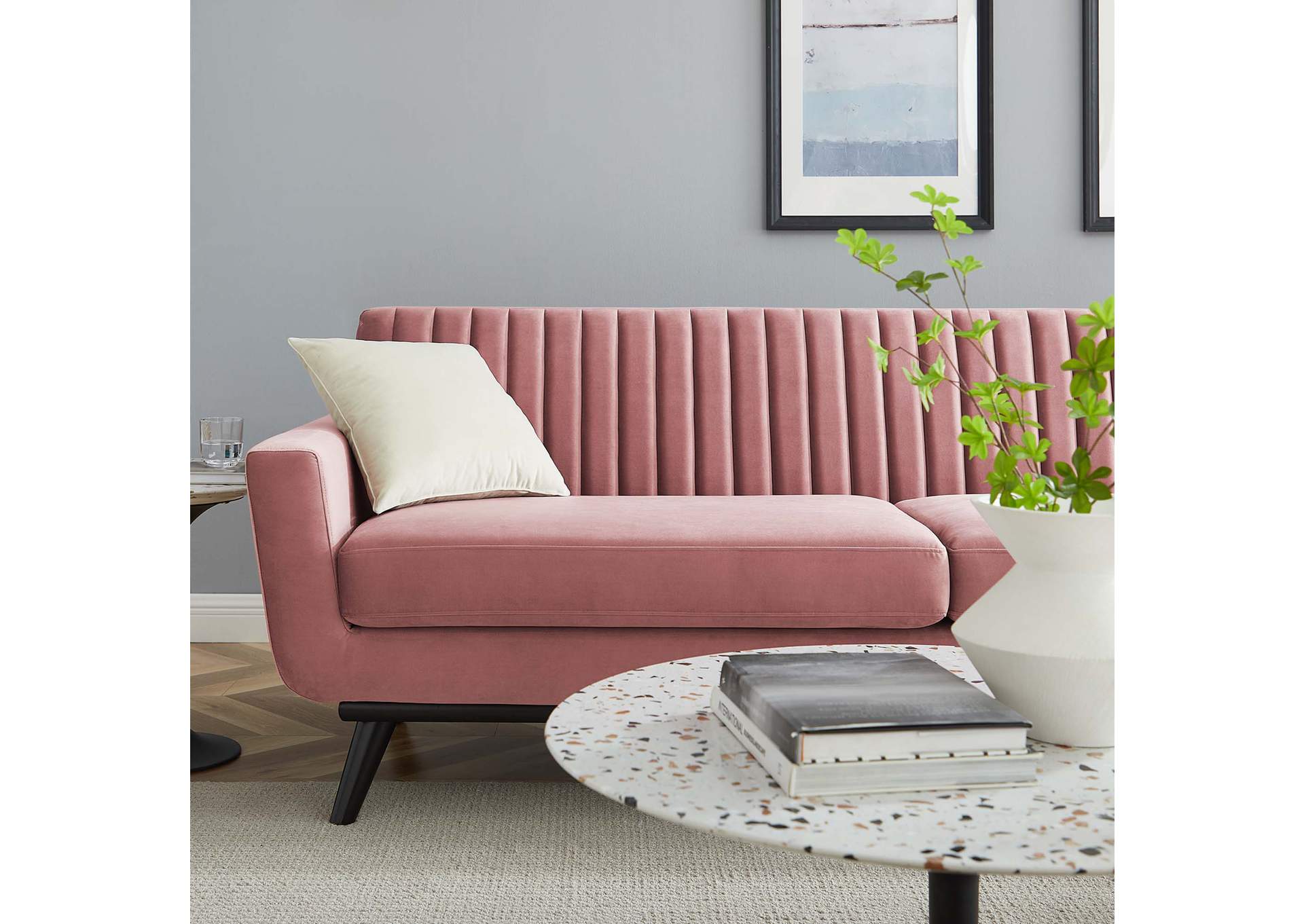 Engage Channel Tufted Performance Velvet Sofa,Modway