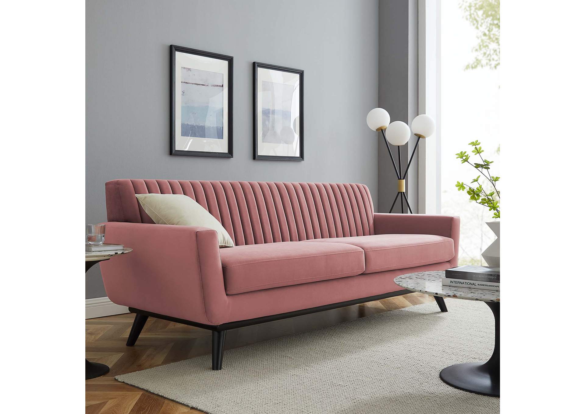 Engage Channel Tufted Performance Velvet Sofa,Modway