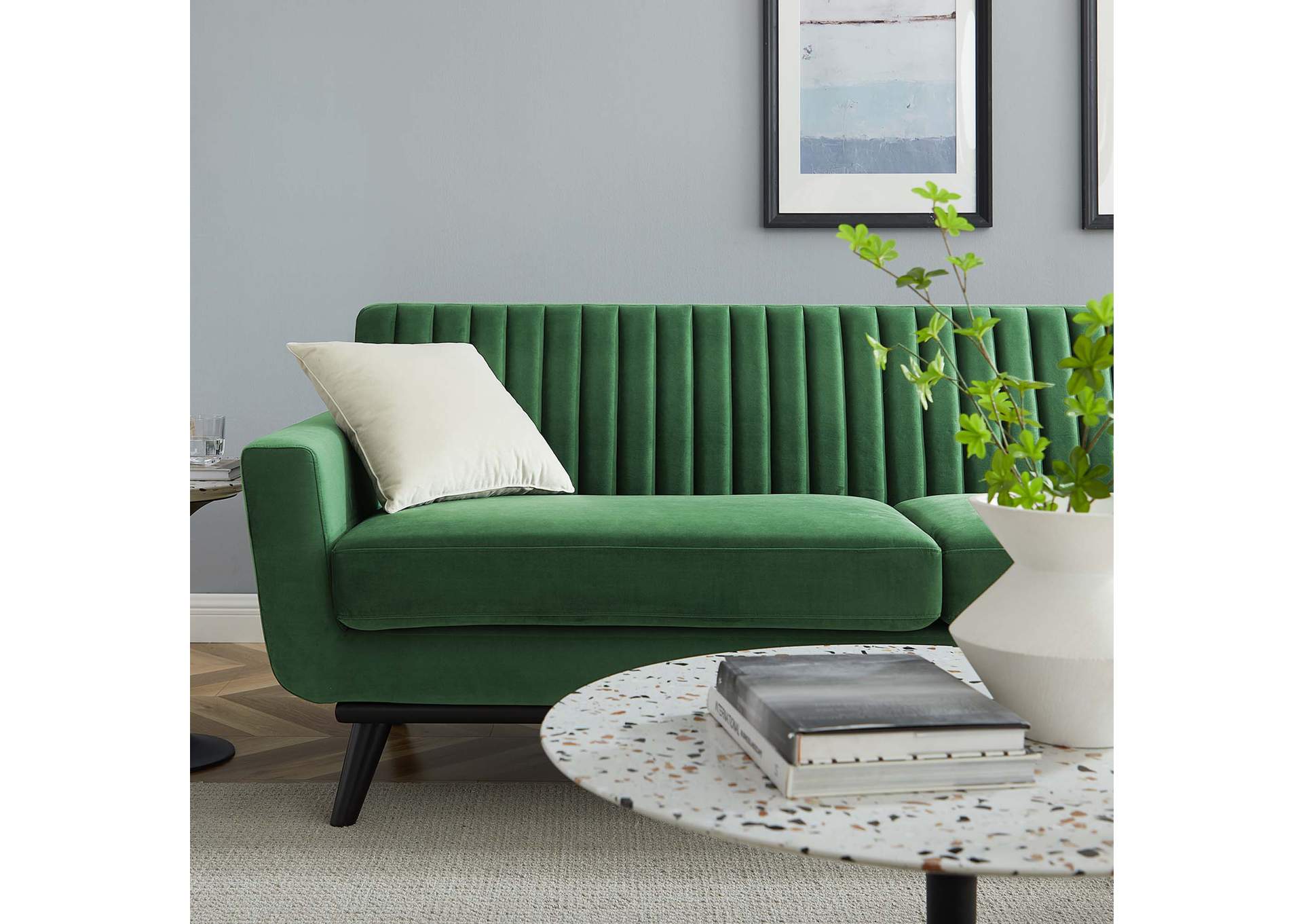 Engage Channel Tufted Performance Velvet Sofa,Modway